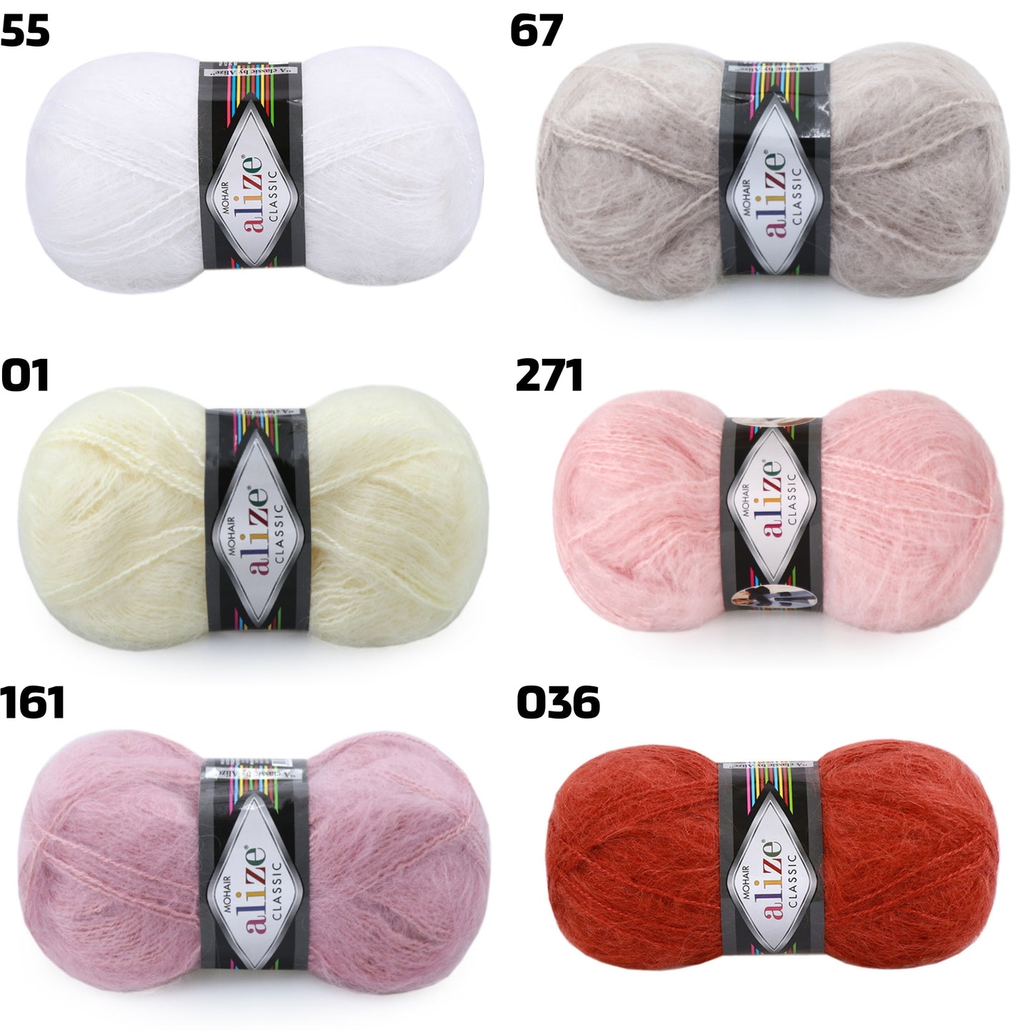 Alize Mohair Classic, 17 colors, 3.53 oz / 219 yds
