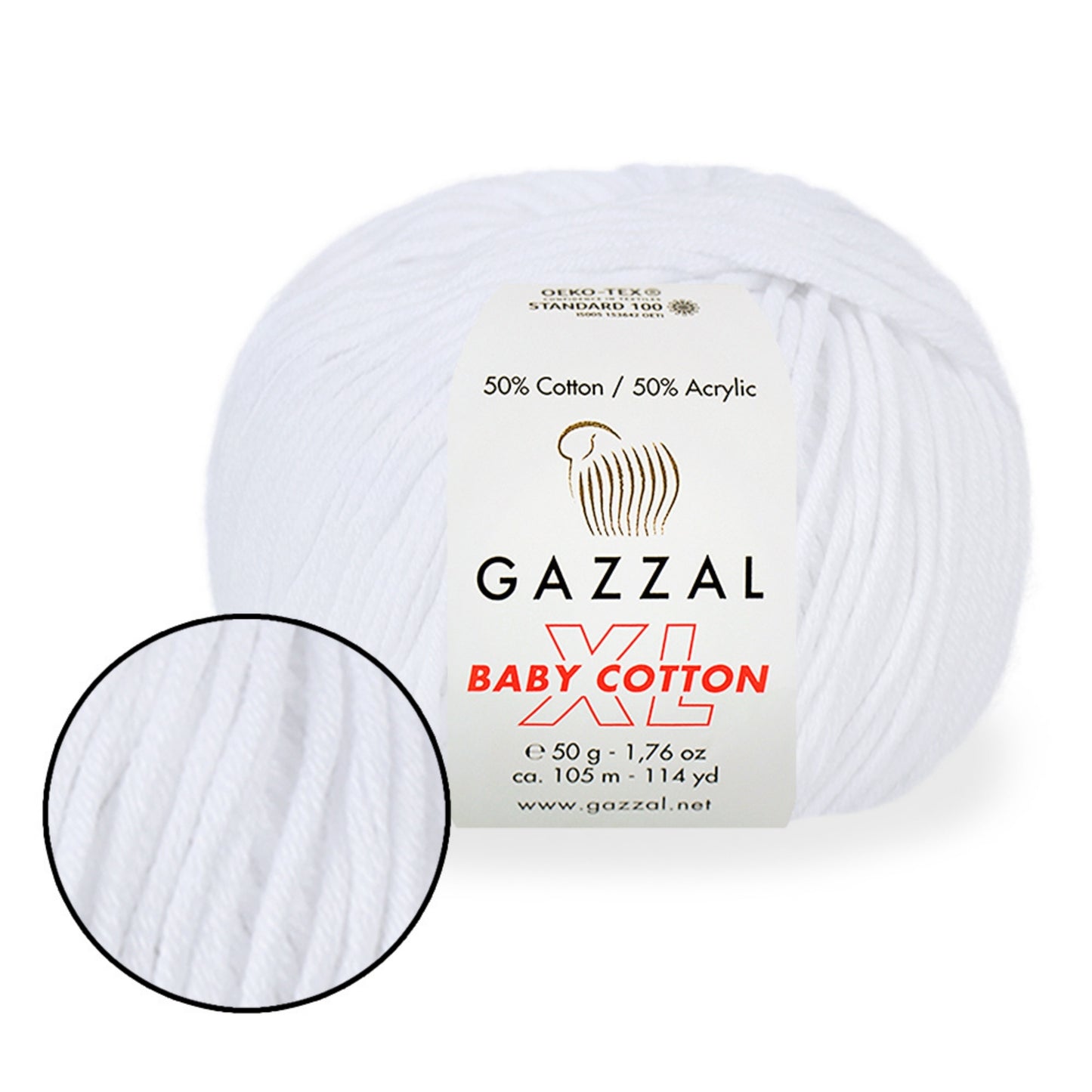 Gazzal Baby Cotton XL, 29 colors, 1.76 oz / 114 yds