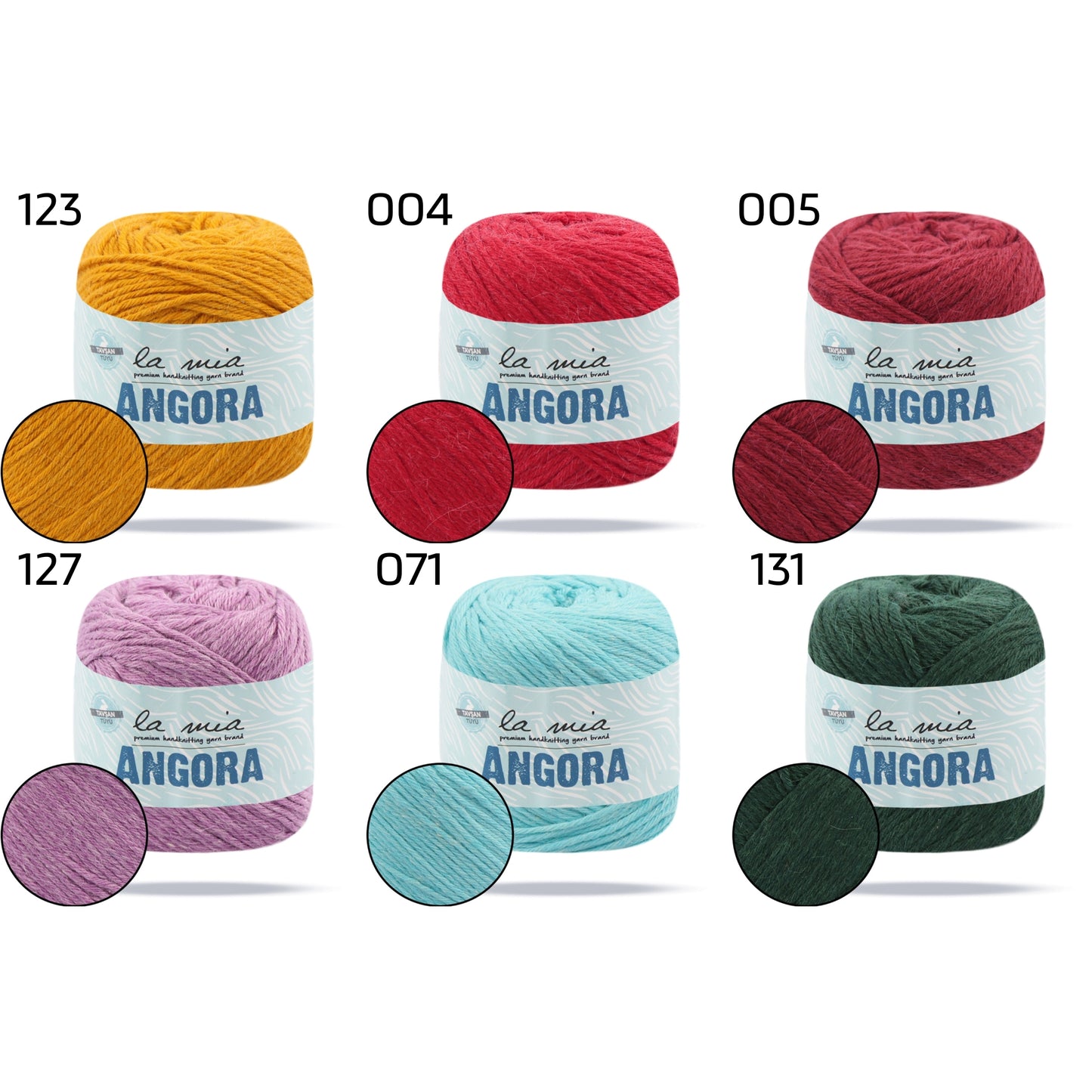 La Mia Angora, 16 colors, 1.76 oz / 136 yds