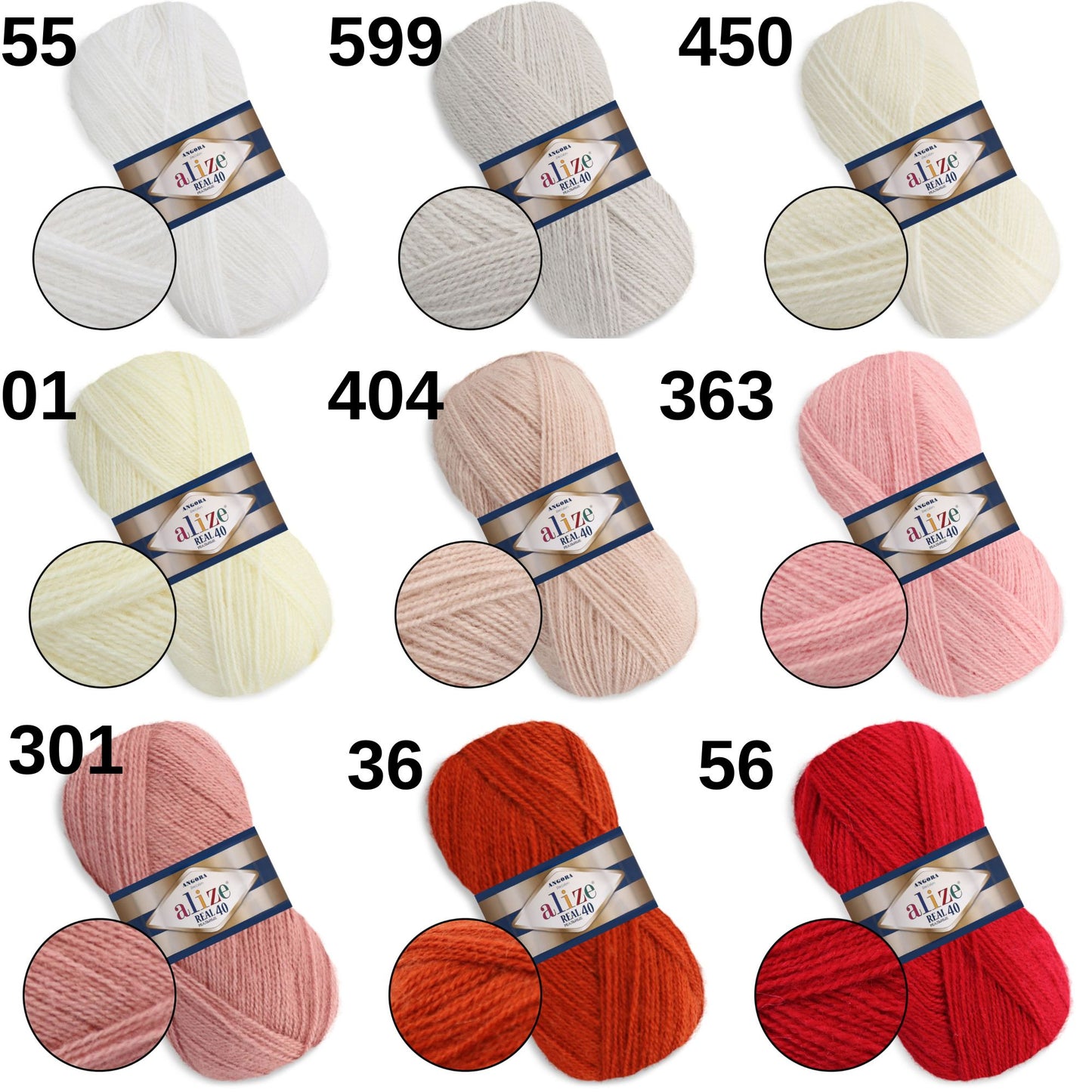 Alize Angora Real 40, 36 colors, 3.5 oz / 525 yds