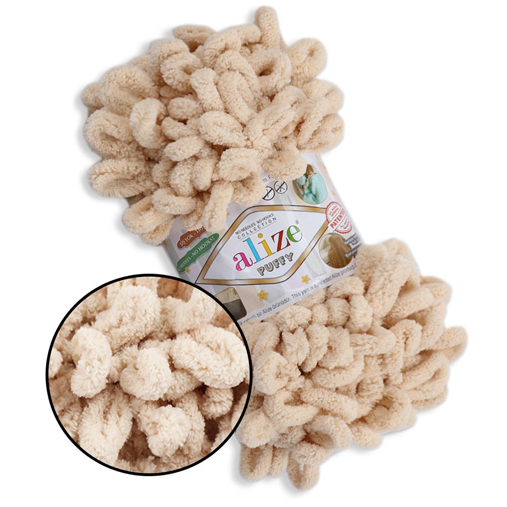 Alize Puffy, 82 Colors, Chenille Loop Yarn, 3.52 oz / 9.8 yards