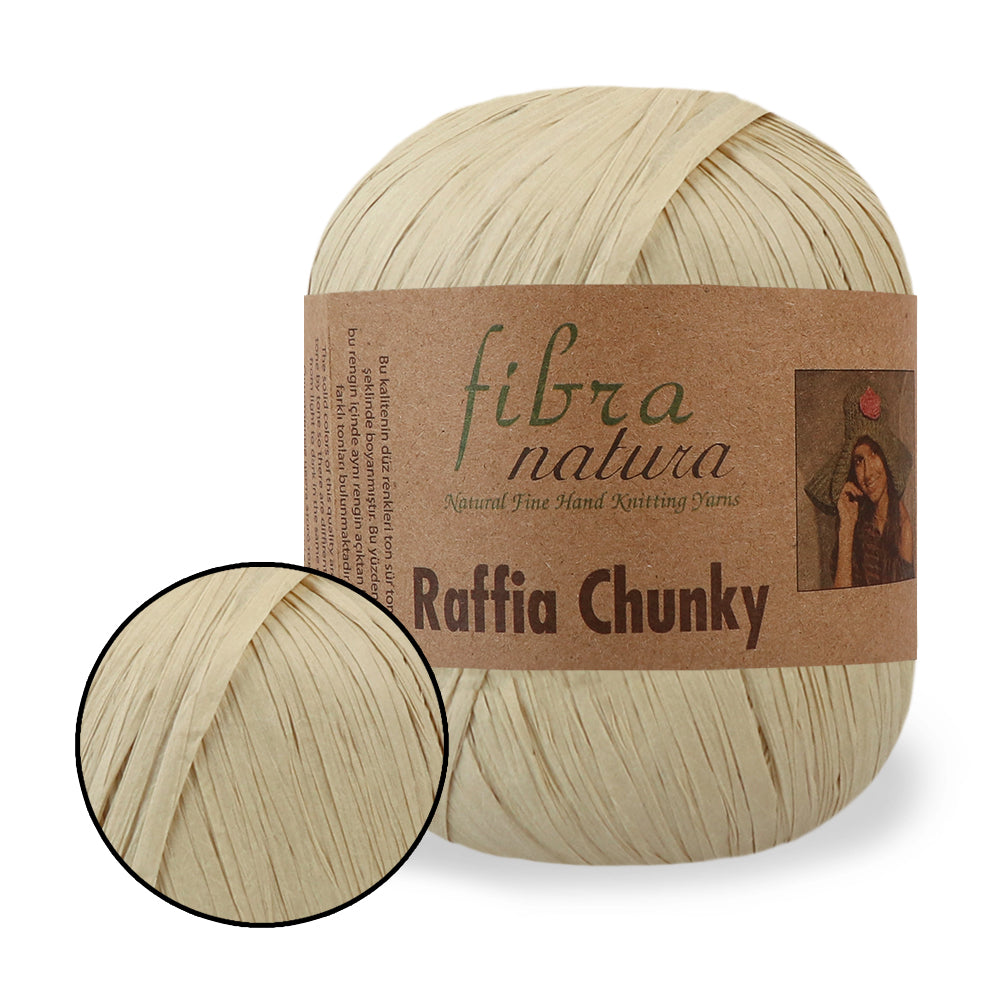 Fibranatura Raffia Chunky - Natural paper yarn for bags, hats & home decor