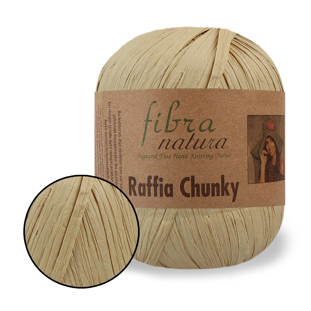 Fibranatura Raffia Chunky - Natural paper yarn for bags, hats & home decor