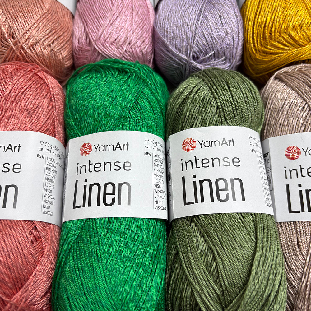 YarnArt Intense Linen Yarn – 15 Colors | Linen Lyocell Blend for