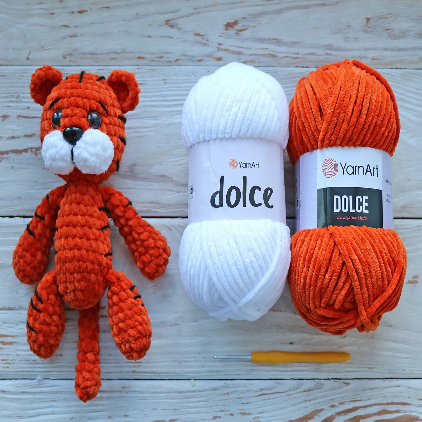 Crochet Tiger pattern, US standard terms, Skill level beginner