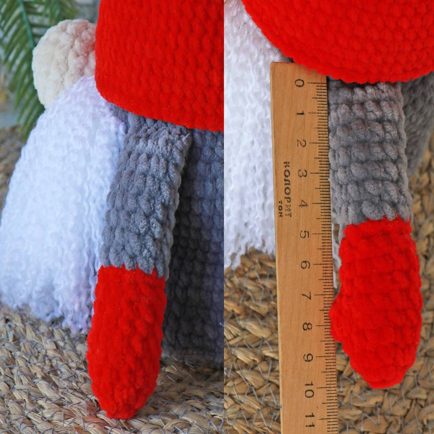 Crochet pattern Christmas Gnome, US standard terms, Skill level beginner