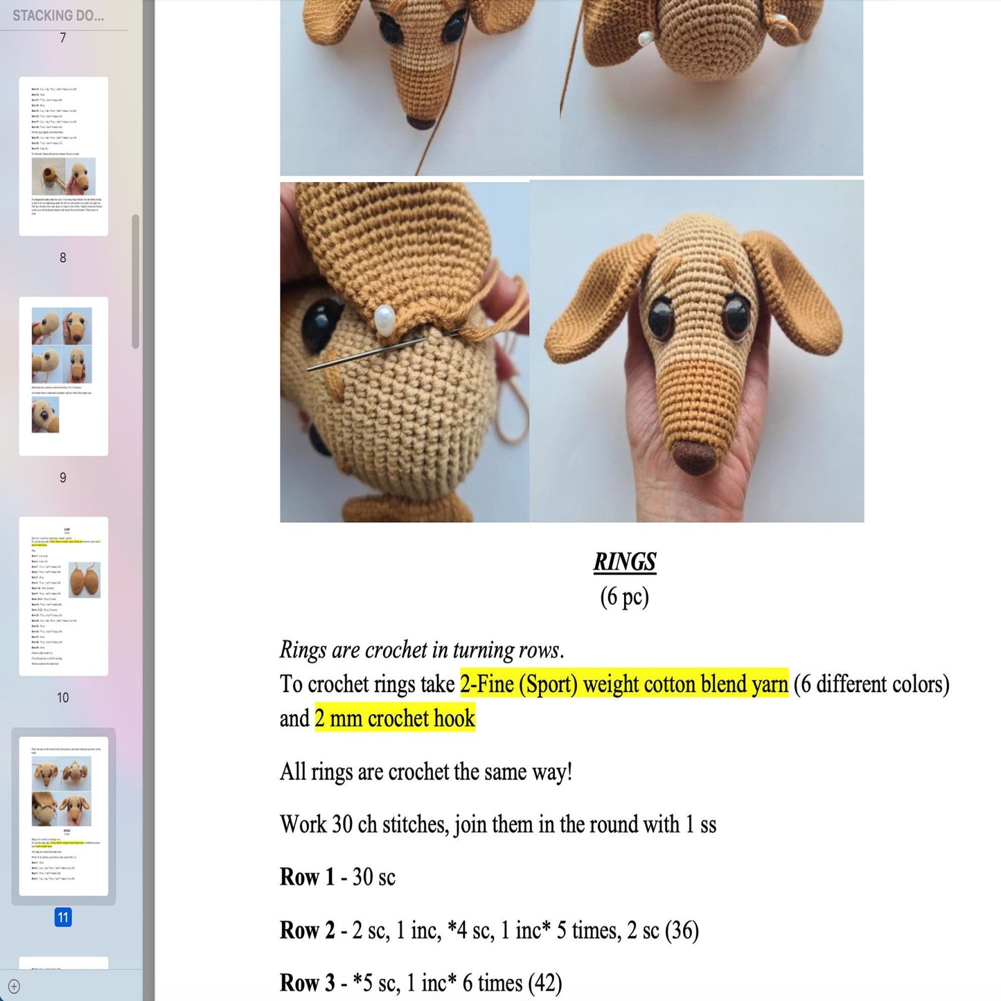 STACKING DOG TOY Crochet Pattern (skill level intermediate)