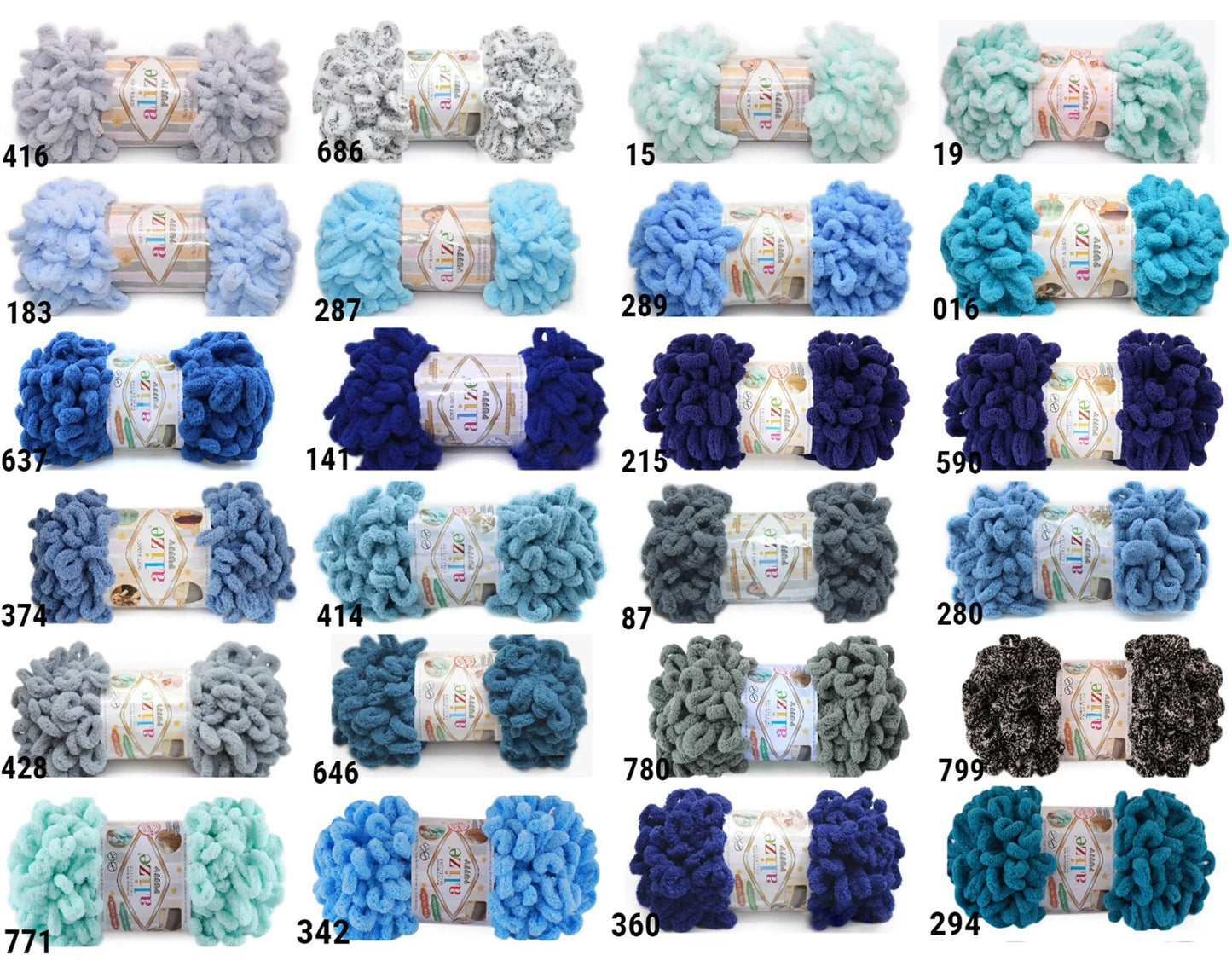 ALIZE PUFFY - 82 COLORS, Chenille Yarn, Loop Yarn, Amigurumi Yarn, Finger Knitting, Baby Chenille Wool Yarn, Baby Blanket Yarn, Fluffy Yarn