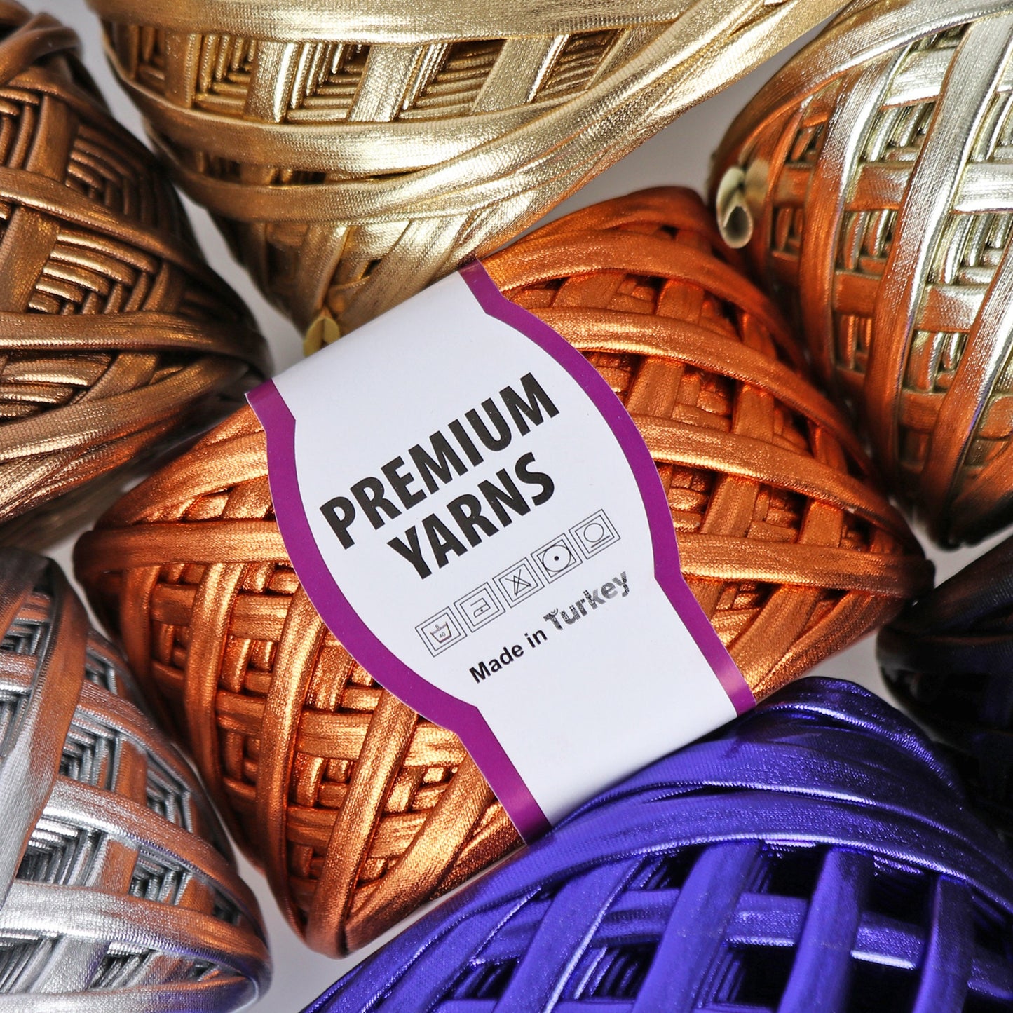 PREMIUM YARNS LEATHER, Leather T-shirt Yarn, Crochet Leather Look Yarn, Metallic T-shirt Yarn, Yarn For Crochet Bags and Purses Leather Yarn