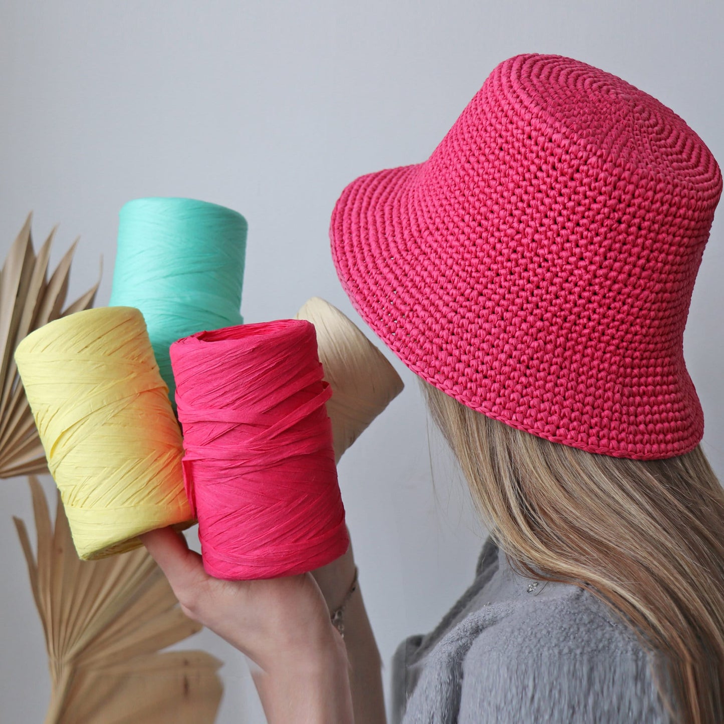 Organic RAFFIA YARN, Craft cord, Paper yarn, Raffia Cord, Crochet Yarn, Knitting Yarn, Straw Yarn, Tape Yarn, Hat Yarn, Yarn for Beach Bag