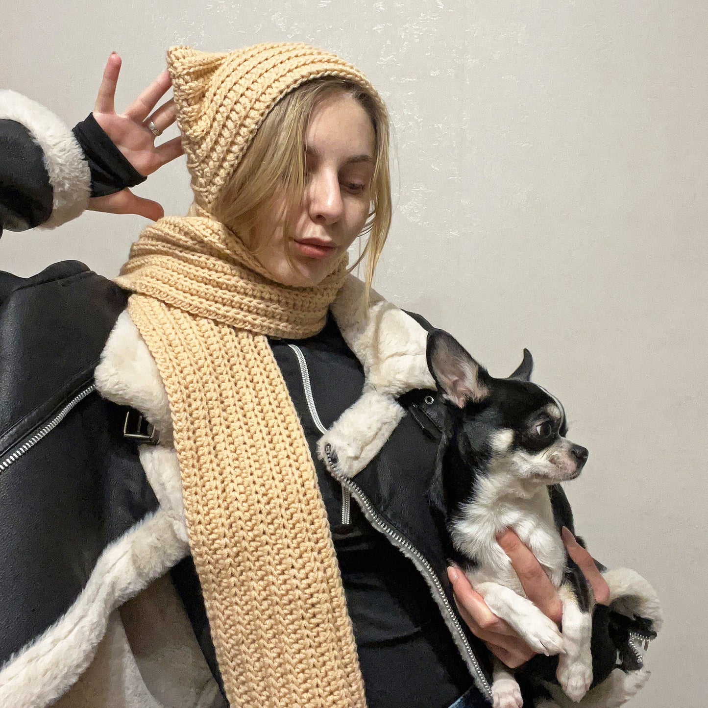 Cute Kitty HAT-SCARF Pdf Crochet Pattern, Size: S-XL Easy Crochet Pattern, Crochet Hat Pattern, Crochet Scarf Pattern, Baby Crochet Hat