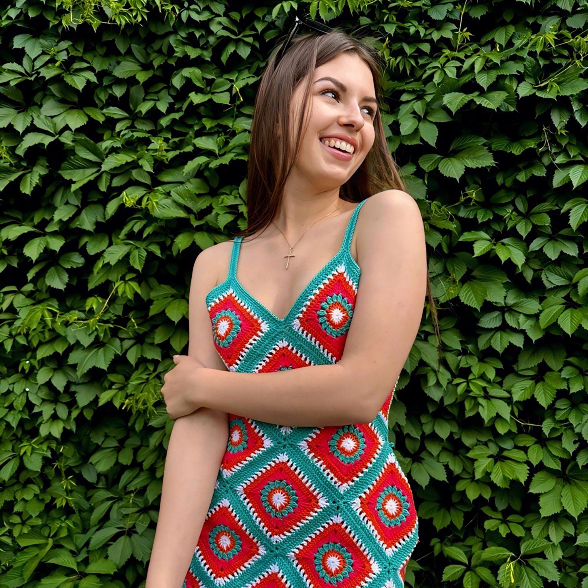 GRANNY SQUARE SUNDRESS Crochet Pattern (skill level intermediate)