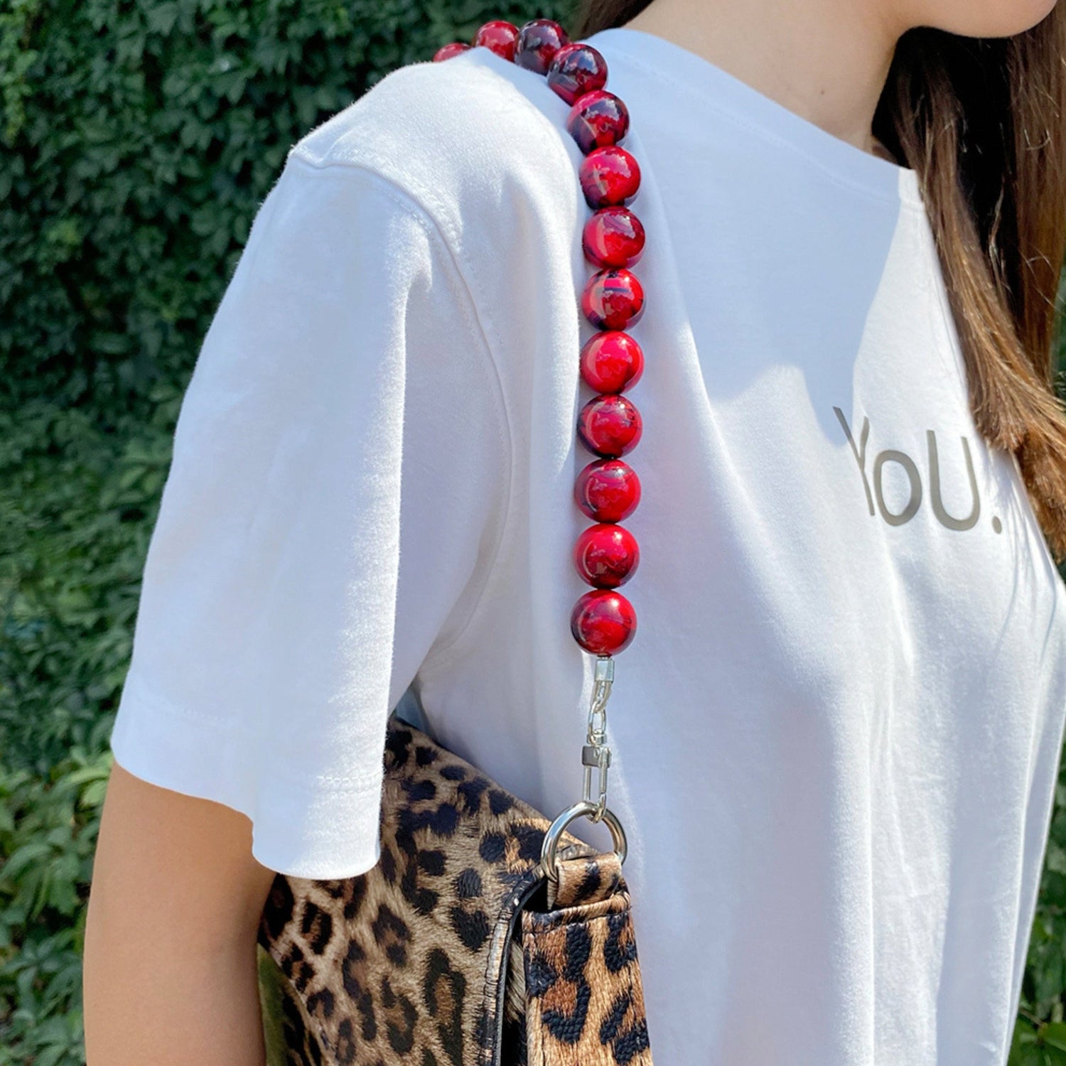 Bag handle, beads