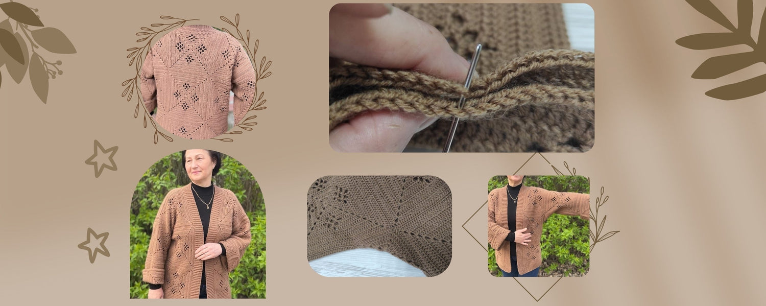 Crochet Granny-Square Cardigan – Detailed Pattern &amp; Large Motif Guide