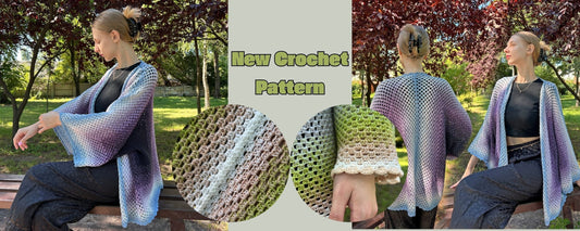Crochet Pattern Granny Hexagon Cardigan, US standard terms, Skill level Easy