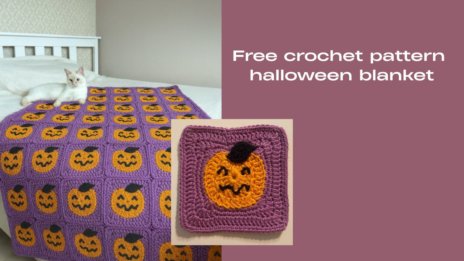 🎃 Halloween Granny Square with a Pumpkin (English, US-adapted)