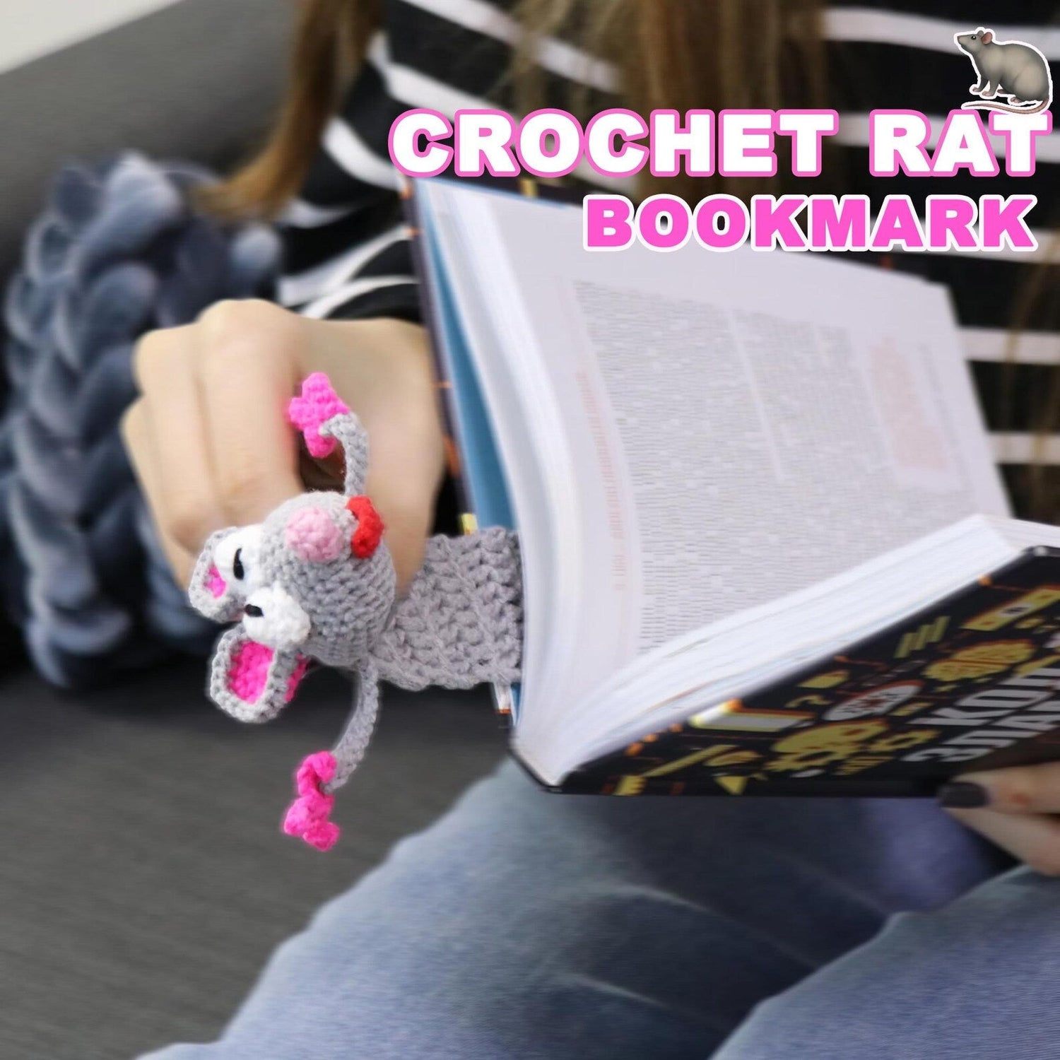 Free crochet pattern Rat Bookmark