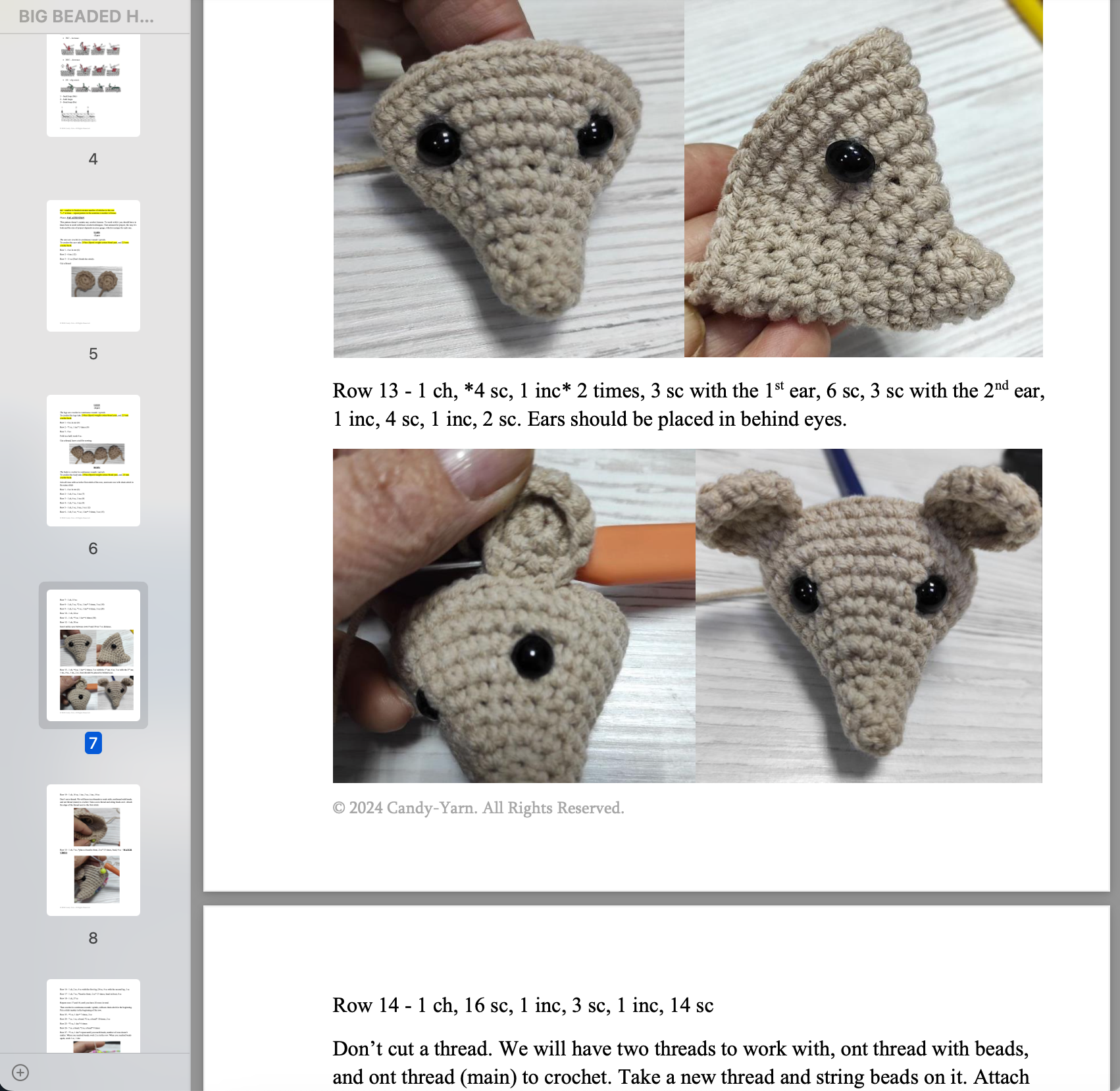 2 IN 1 BEAD HEDGEHOGS Crochet Pattern (skill level Intermediate)
