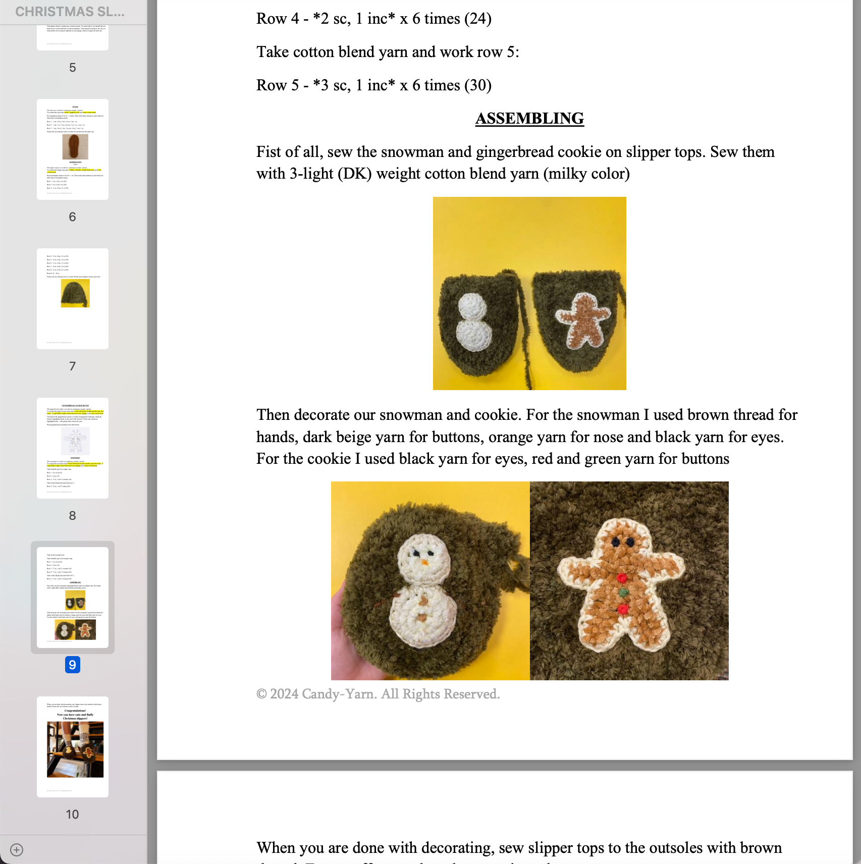 CHRISTMAS SLIPPERS Crochet Pattern (skill level Intermediate)