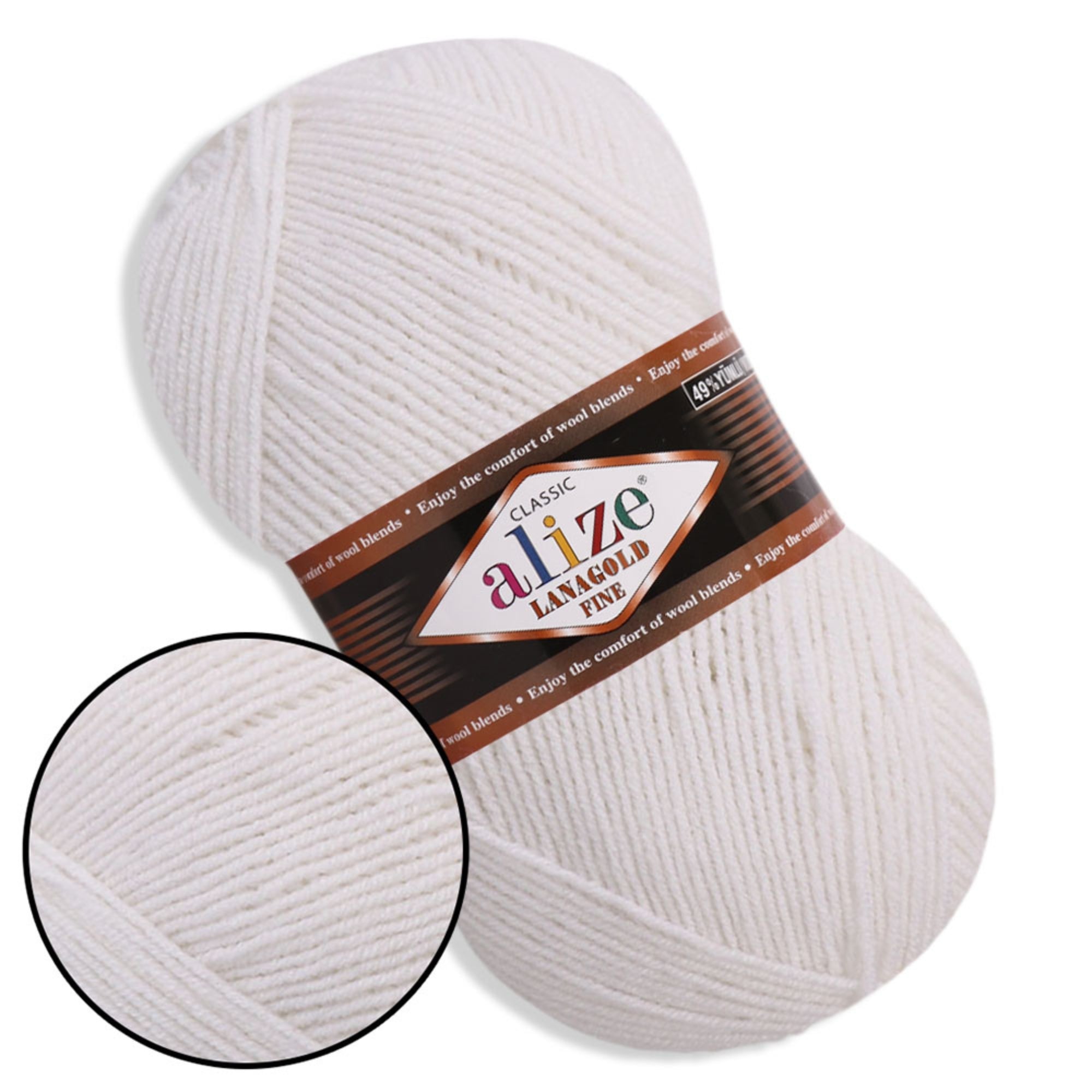 Alize LanaGold Fine, 31 colors, 3.53 oz / 426 yds