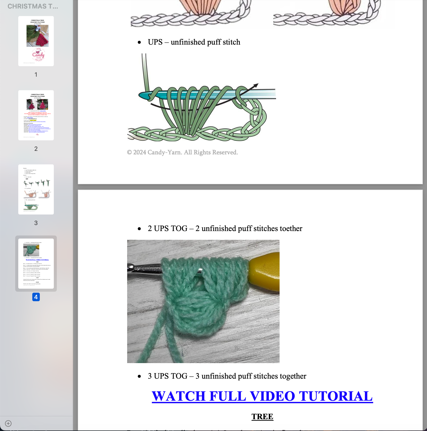 EASY JASMINE STITCH CHRISTMAS TREE Crochet Pattern (skill level Beginner)