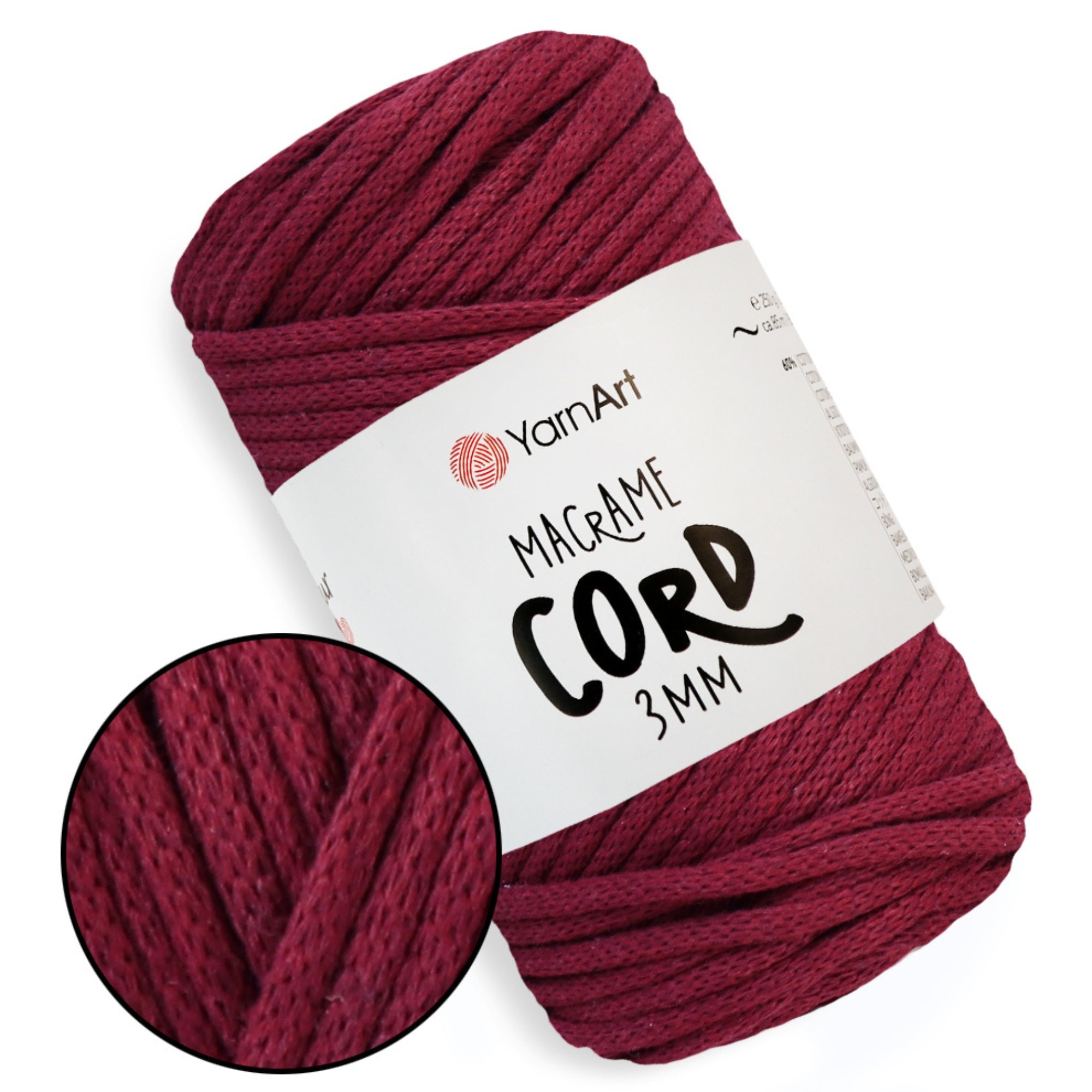 YarnArt Macrame Cord 3 mm, 22 colors, 8.8 oz / 109 yds