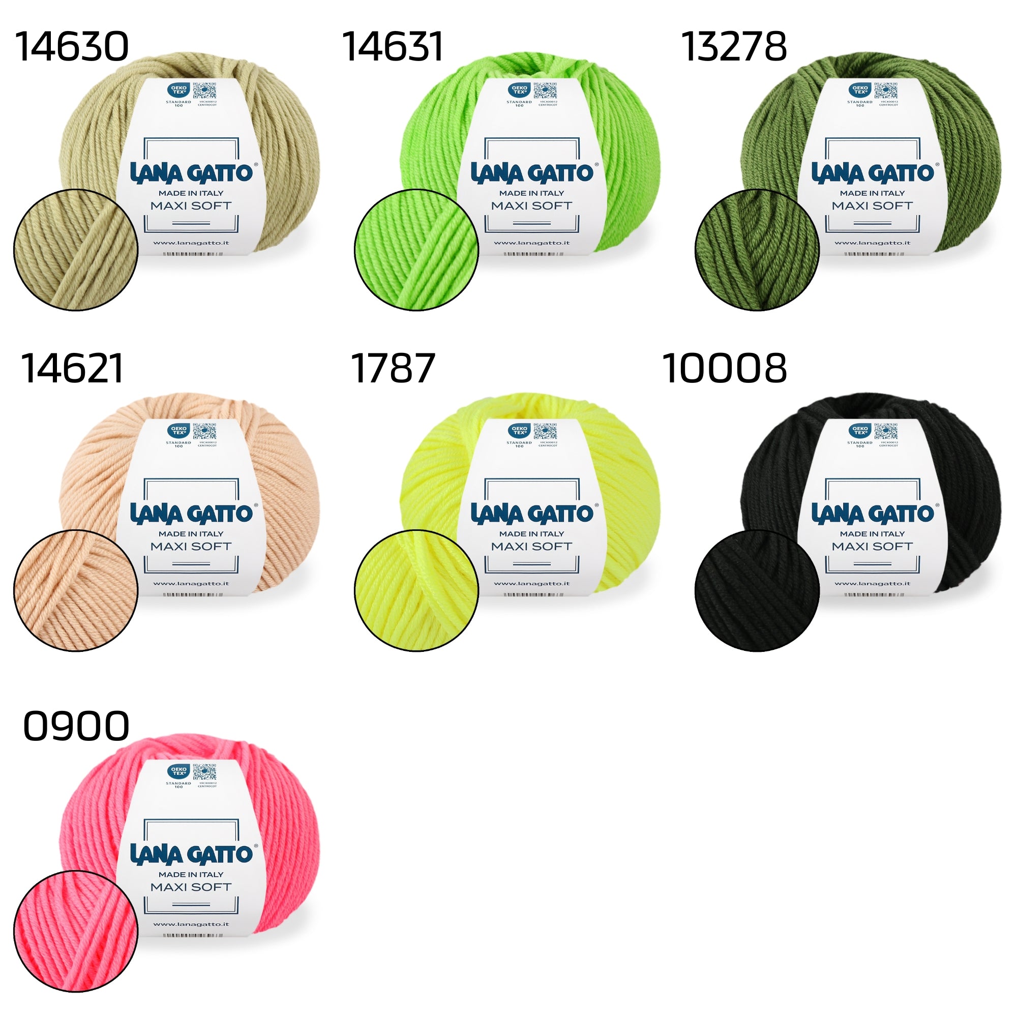Lana Gatto Maxi Soft, 16 colors, 1.76 oz / 98 yds