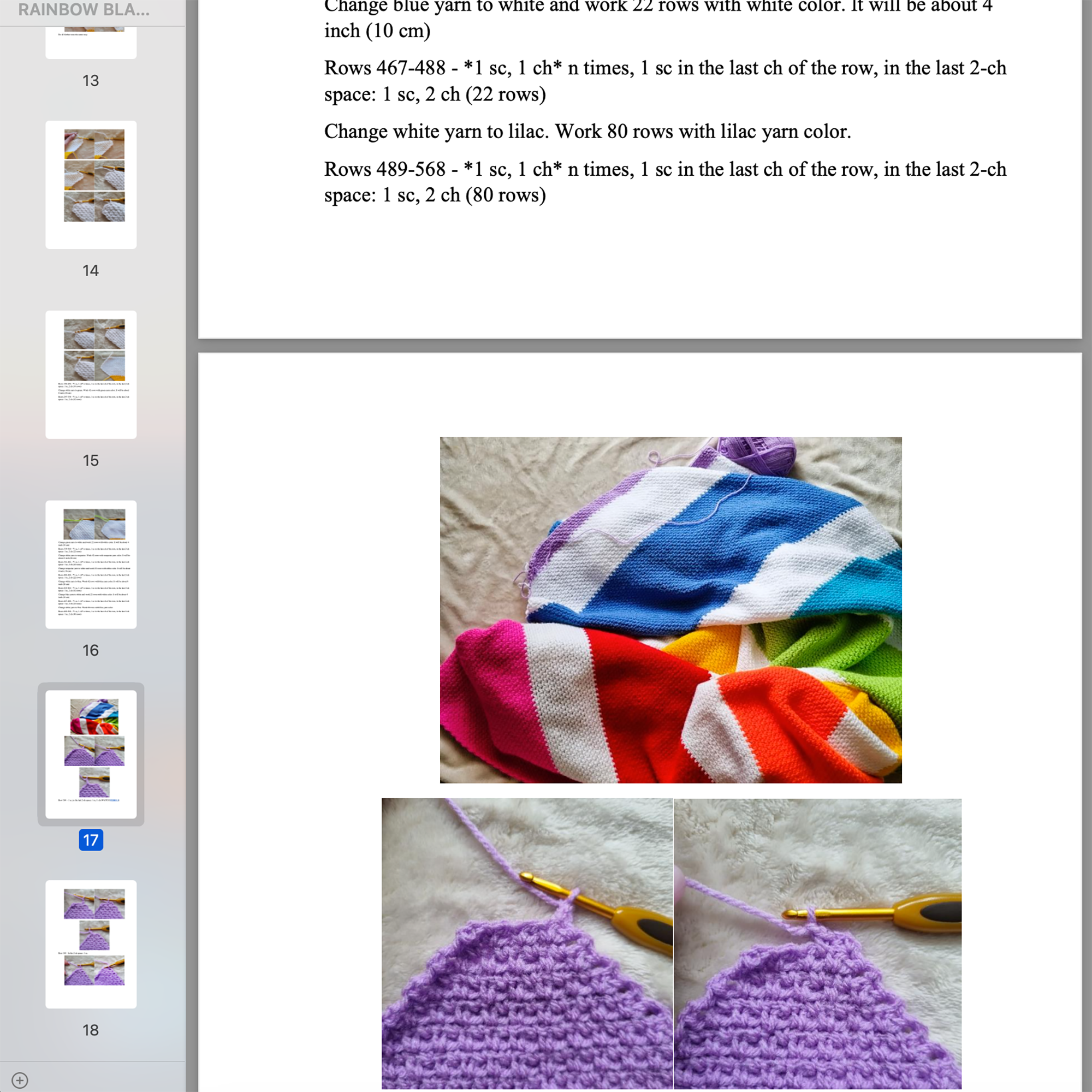 KING SIZE BED RAINBOW BLANKET Crochet Pattern (skill level Beginner)