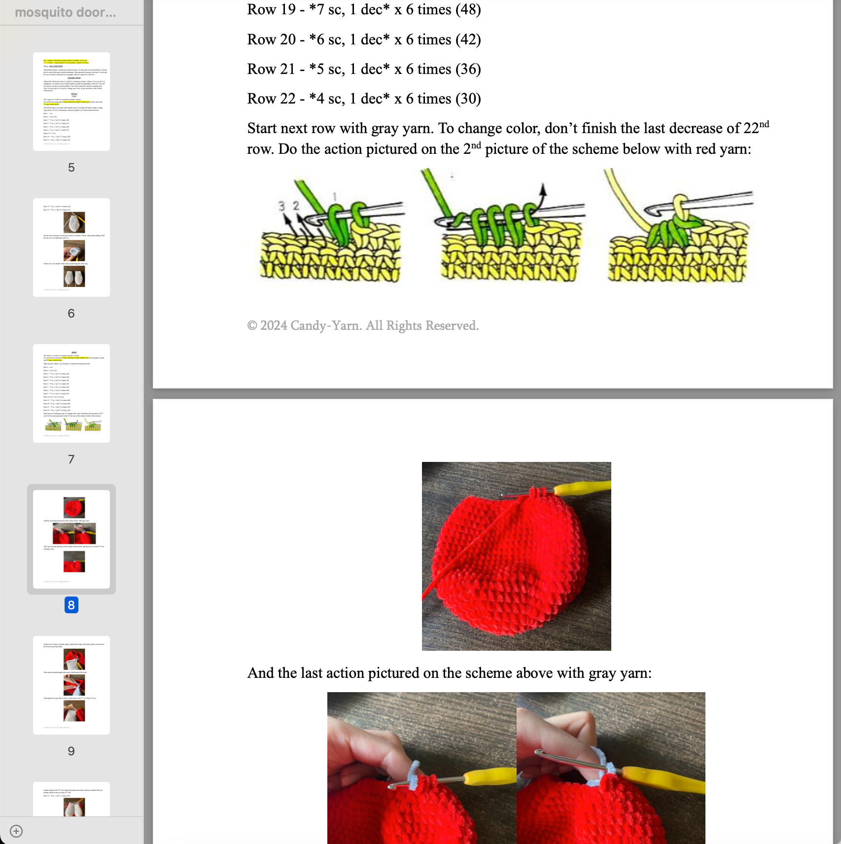 Mosquito Door Stopper Crochet Kit (skill level Beginner)