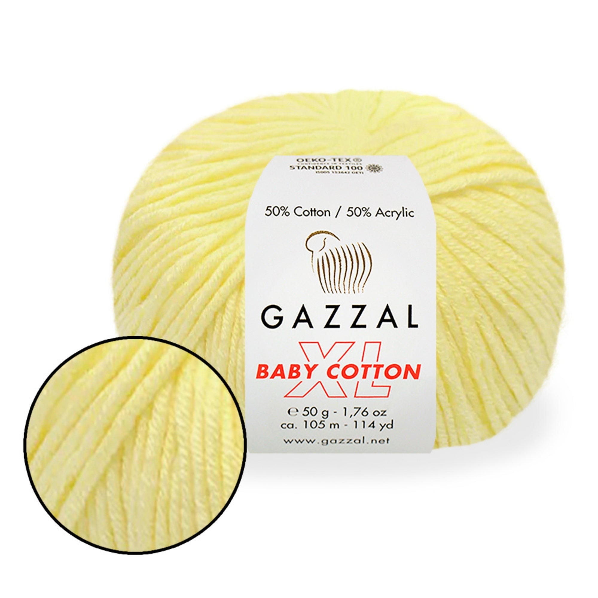 Gazzal Baby Cotton XL, 29 colors, 1.76 oz / 114 yds