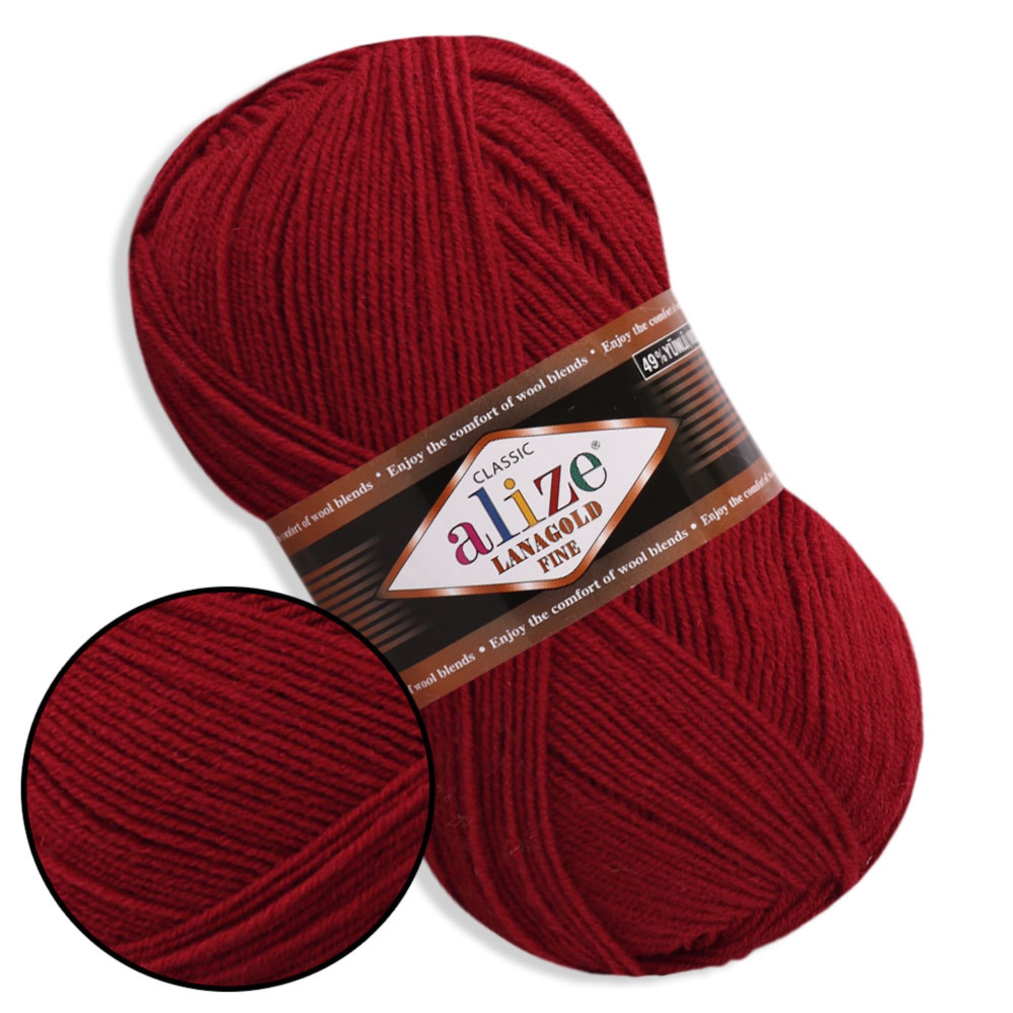 Alize LanaGold Fine, 31 colors, 3.53 oz / 426 yds