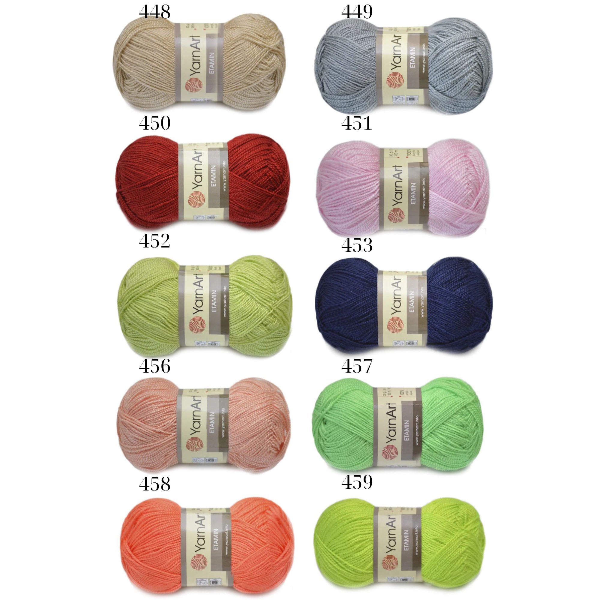 YarnArt Etamin, 27 colors, 1.06 oz / 197 yds