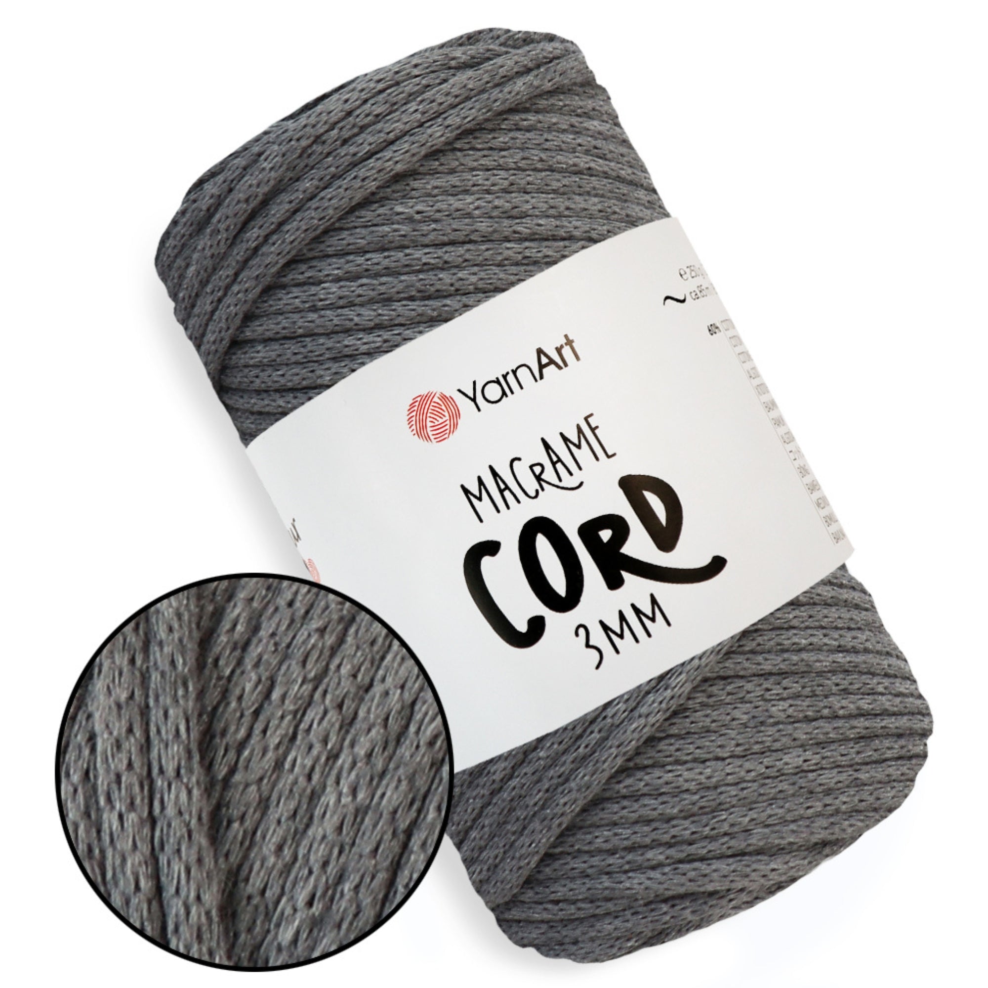 YarnArt Macrame Cord 3 mm, 22 colors, 8.8 oz / 109 yds