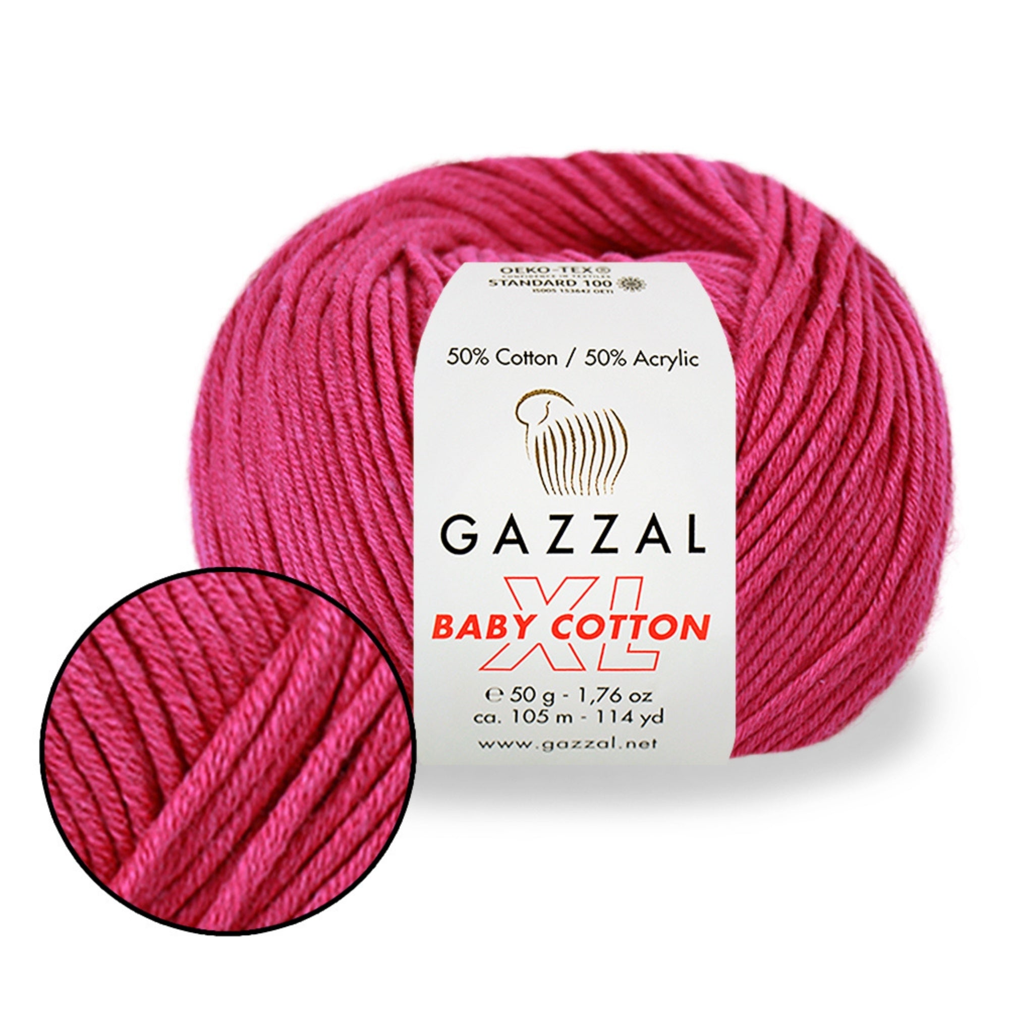 Gazzal Baby Cotton XL, 29 colors, 1.76 oz / 114 yds