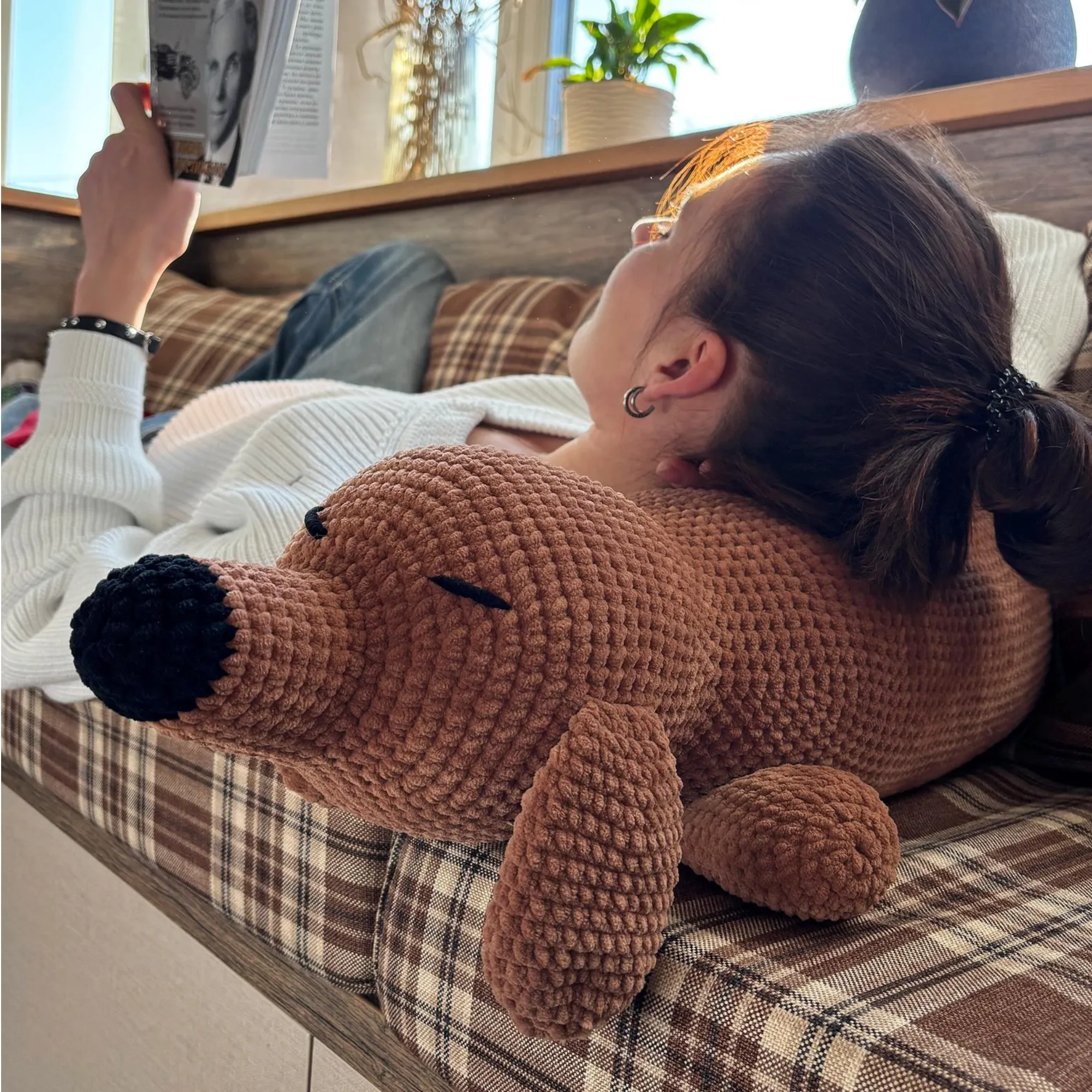 DOG PILLOW Crochet Pattern (skill level beginner)