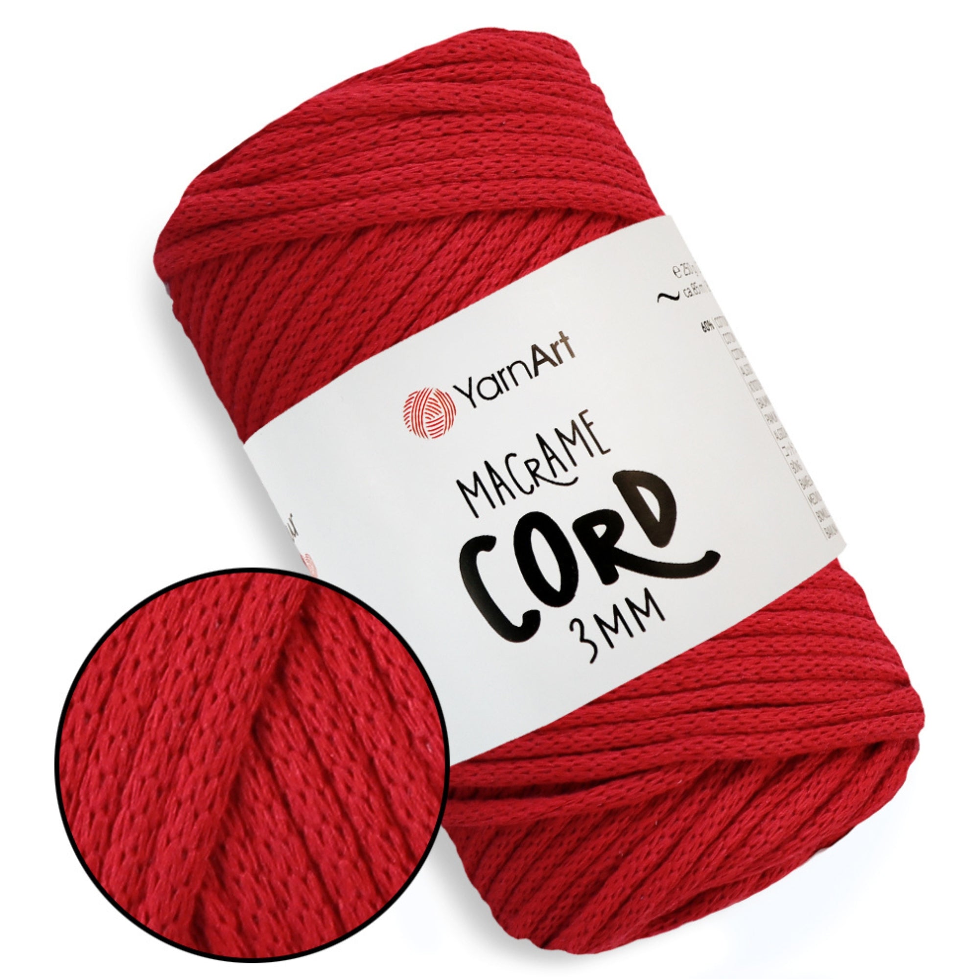 YarnArt Macrame Cord 3 mm, 22 colors, 8.8 oz / 109 yds