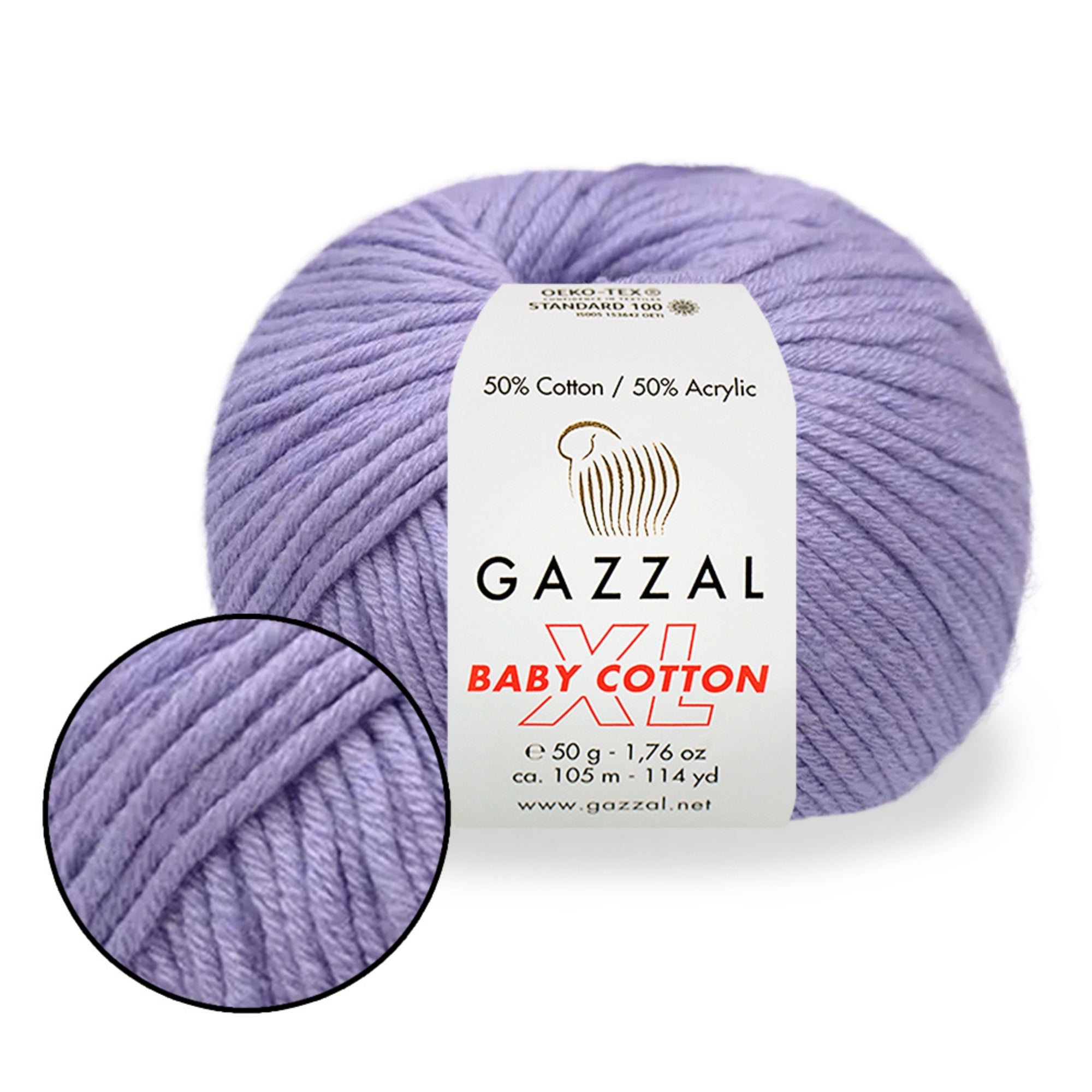 Gazzal Baby Cotton XL, 29 colors, 1.76 oz / 114 yds