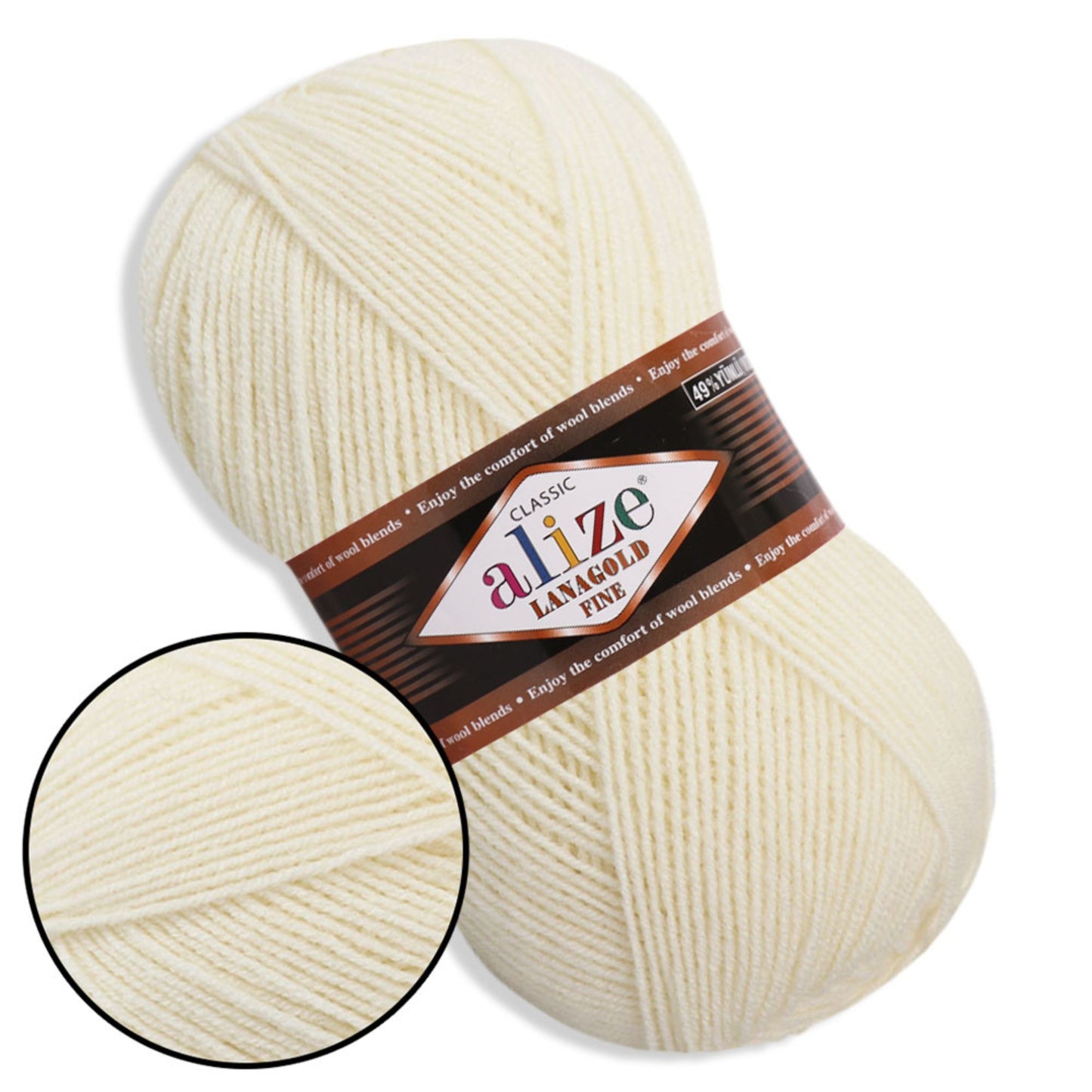 Alize LanaGold Fine, 31 colors, 3.53 oz / 426 yds
