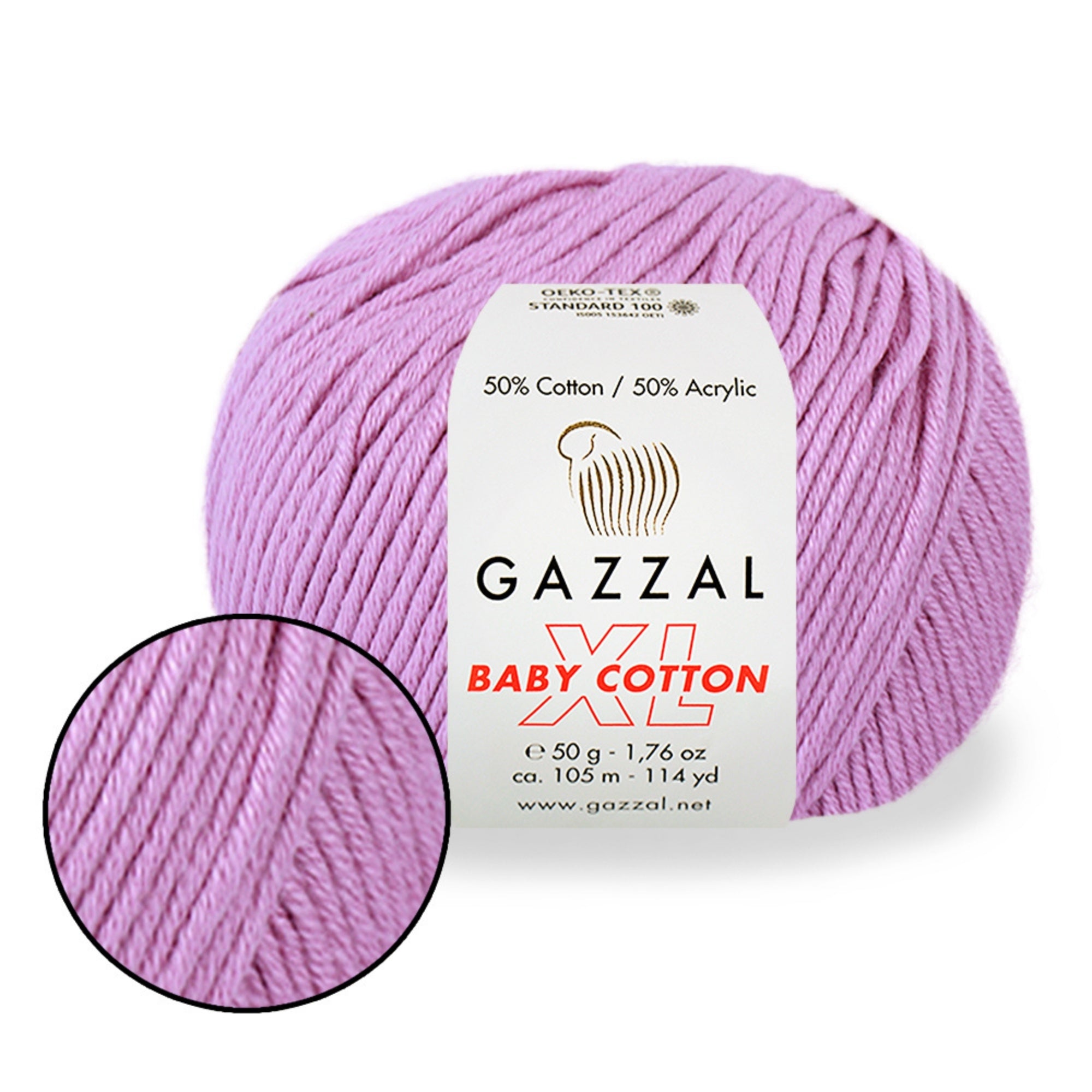 Gazzal Baby Cotton XL, 29 colors, 1.76 oz / 114 yds