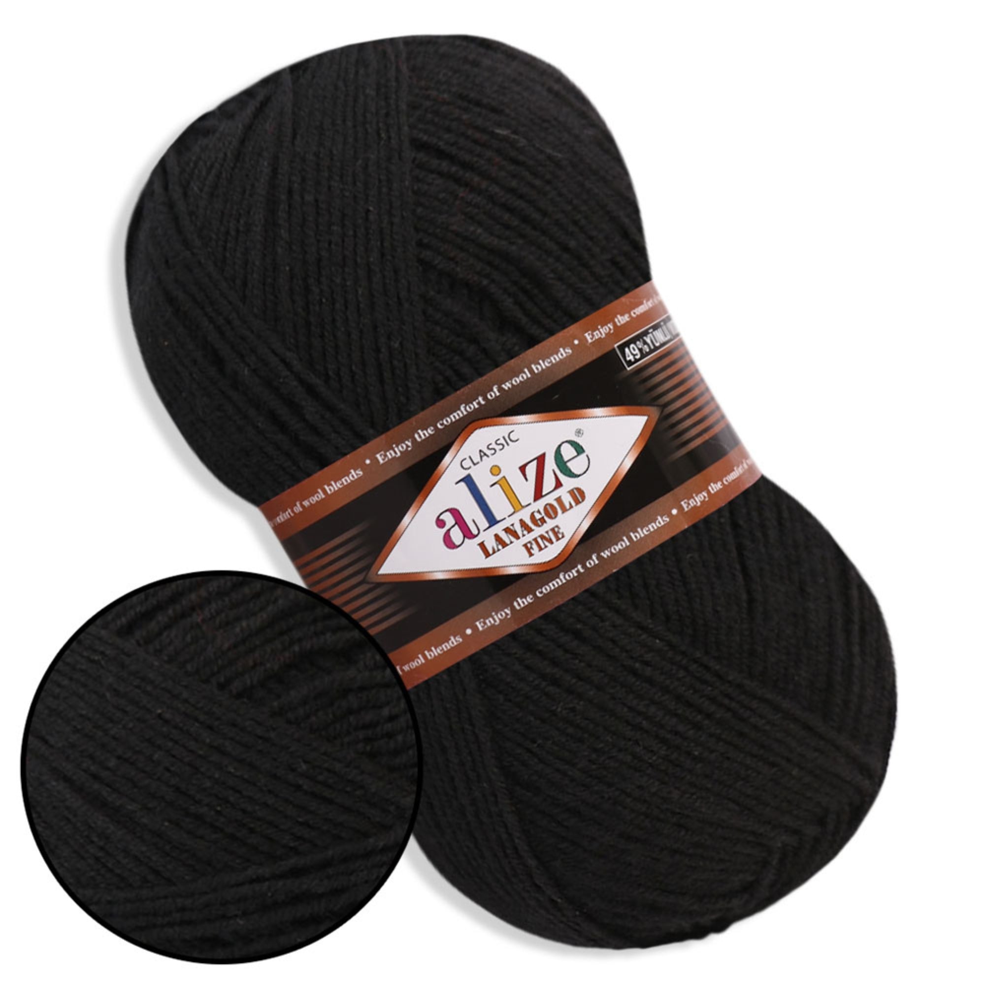 Alize LanaGold Fine, 31 colors, 3.53 oz / 426 yds