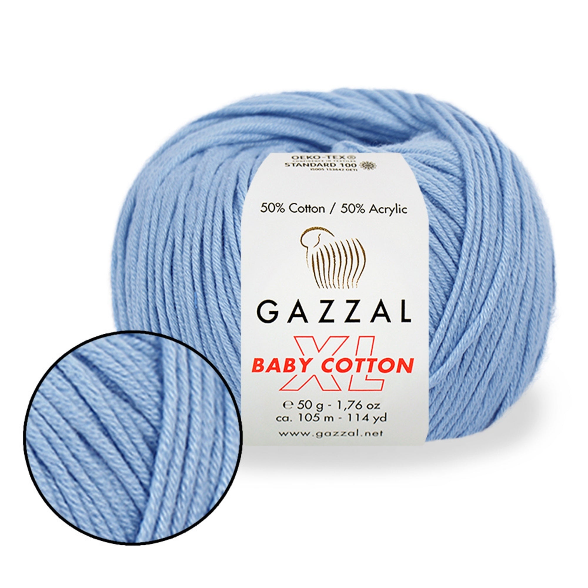 Gazzal Baby Cotton XL, 29 colors, 1.76 oz / 114 yds