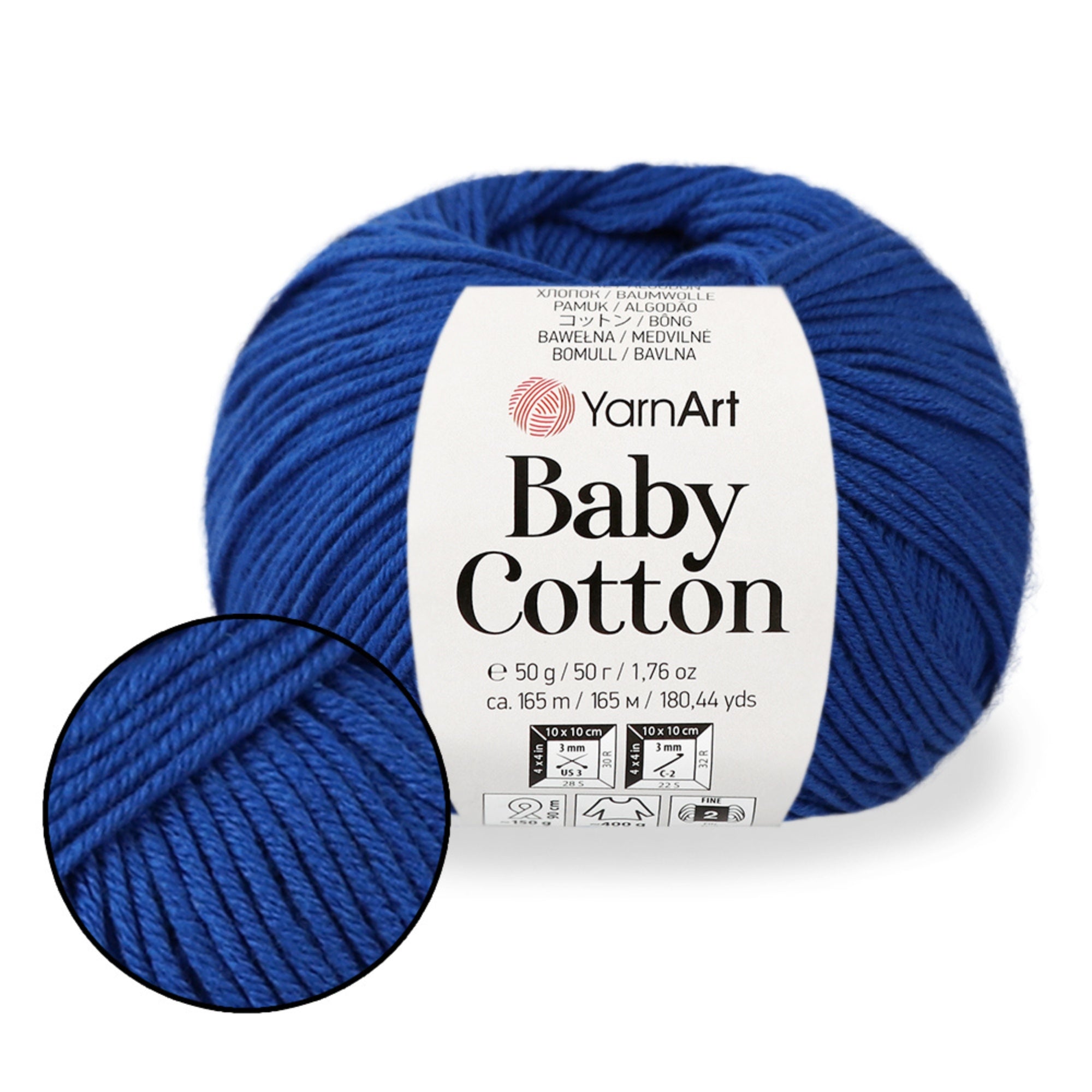 Yarnart Baby Cotton, 13 colors, 1.76 oz / 180 yds