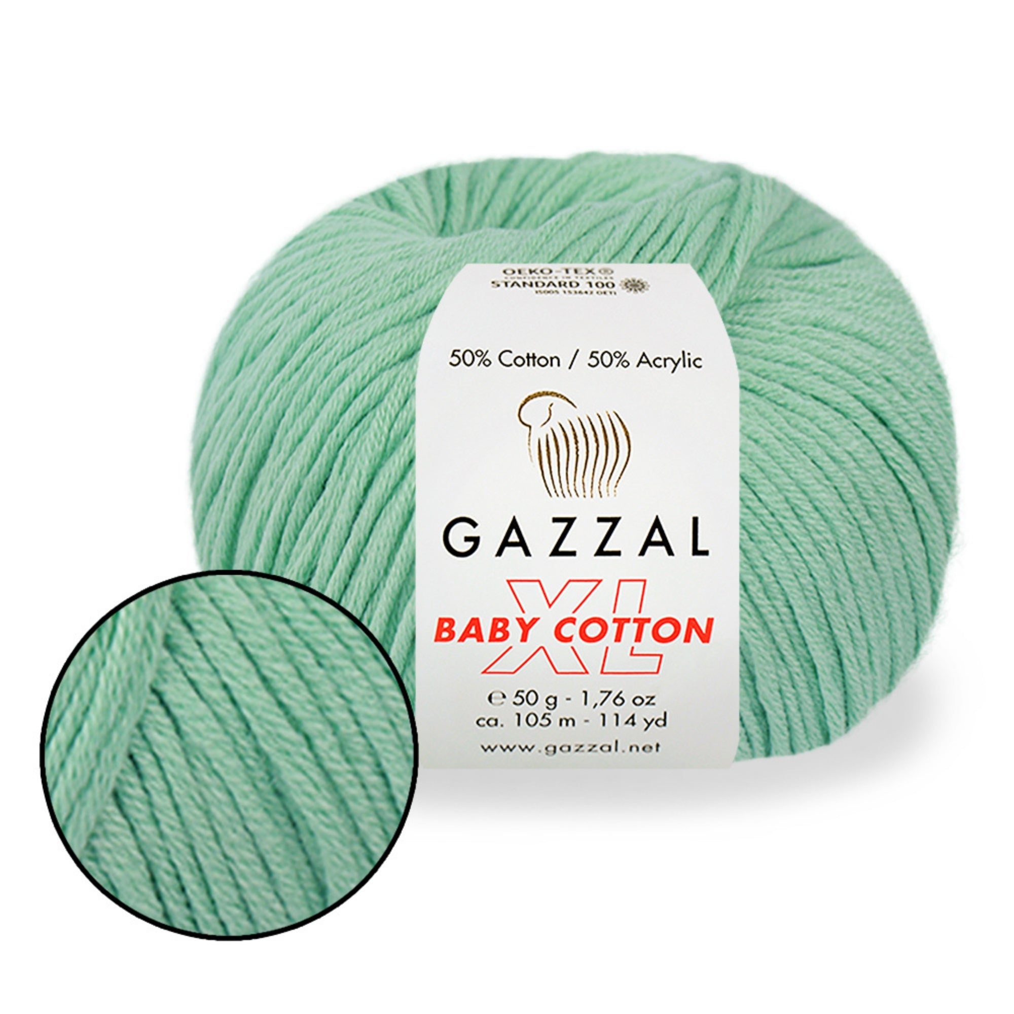 Gazzal Baby Cotton XL, 29 colors, 1.76 oz / 114 yds