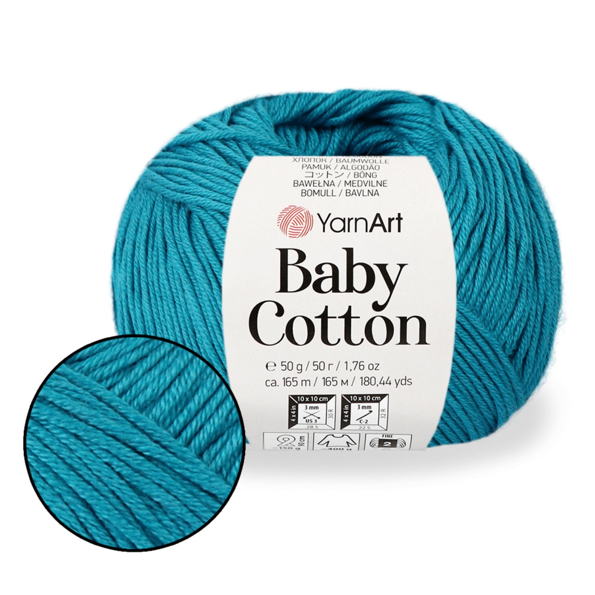Yarnart Baby Cotton, 13 colors, 1.76 oz / 180 yds