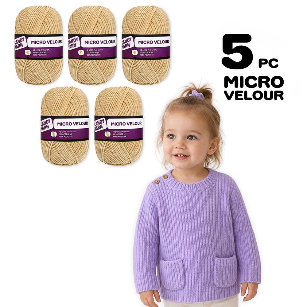 Candy-yarn Micro Velour, 5 Pack of 1.41 oz / 109 yds