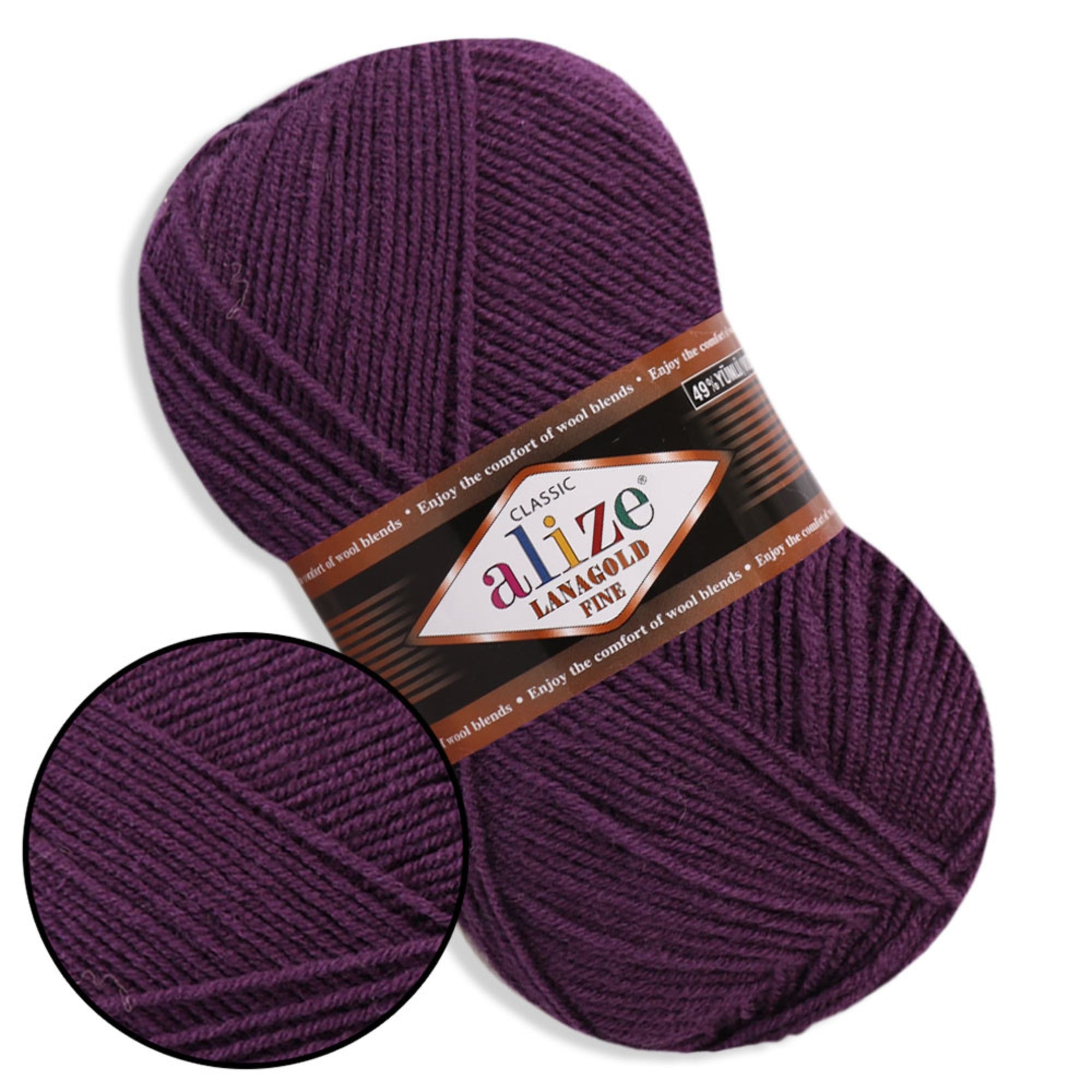 Alize LanaGold Fine, 31 colors, 3.53 oz / 426 yds
