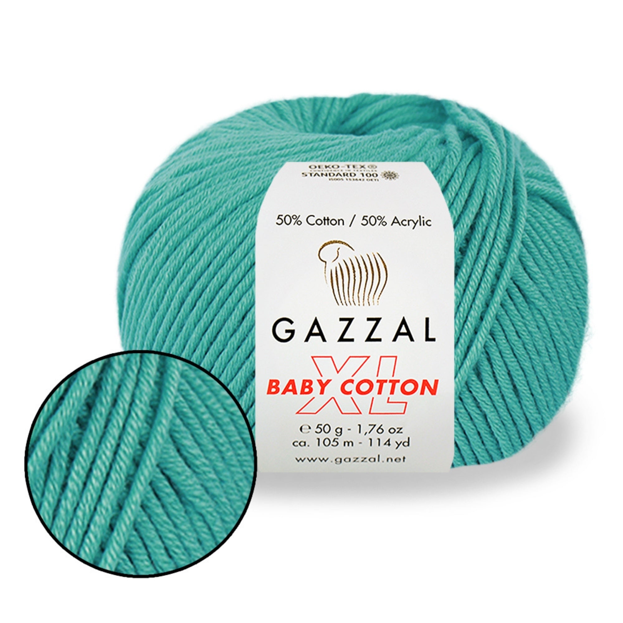 Gazzal Baby Cotton XL, 29 colors, 1.76 oz / 114 yds
