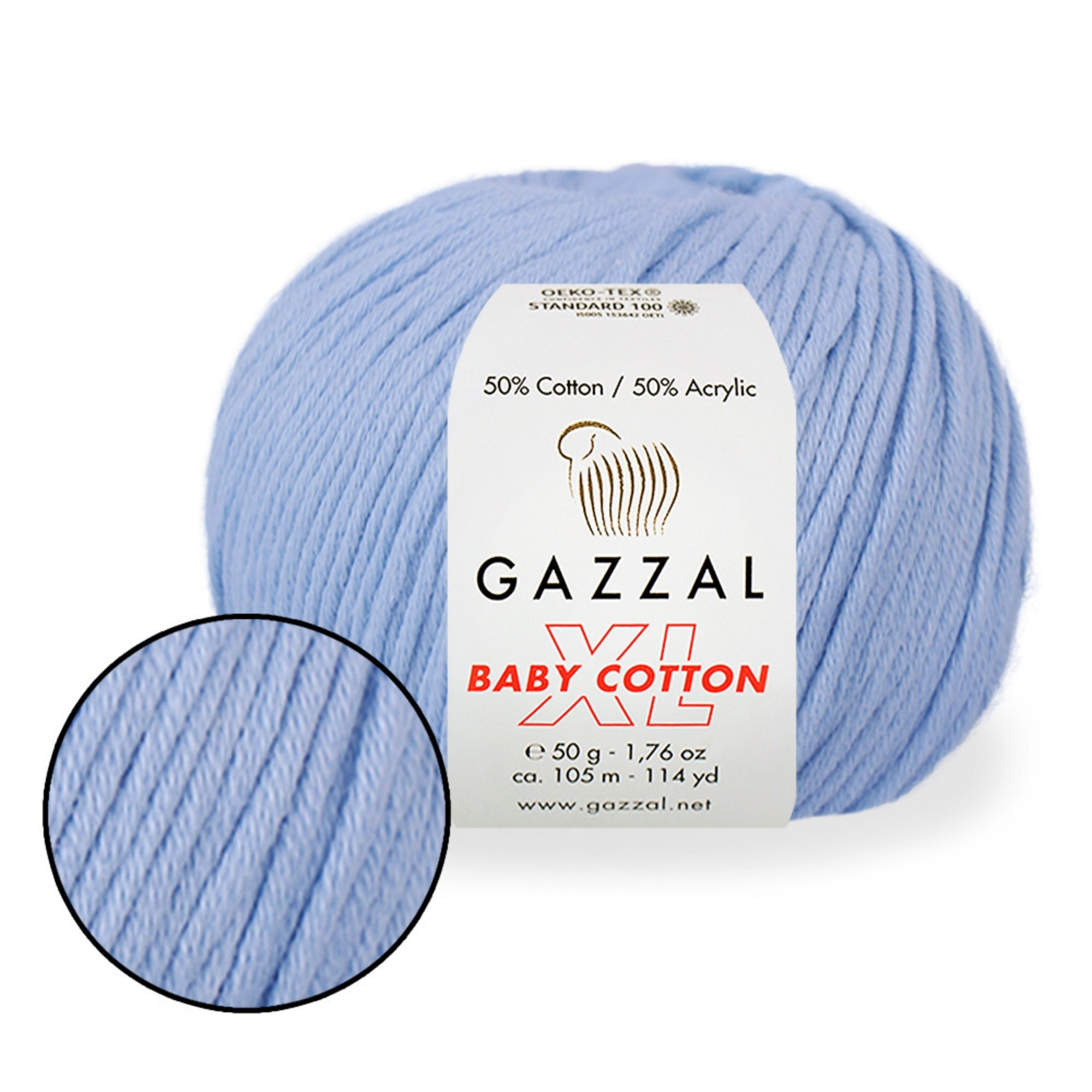 Gazzal Baby Cotton XL, 29 colors, 1.76 oz / 114 yds