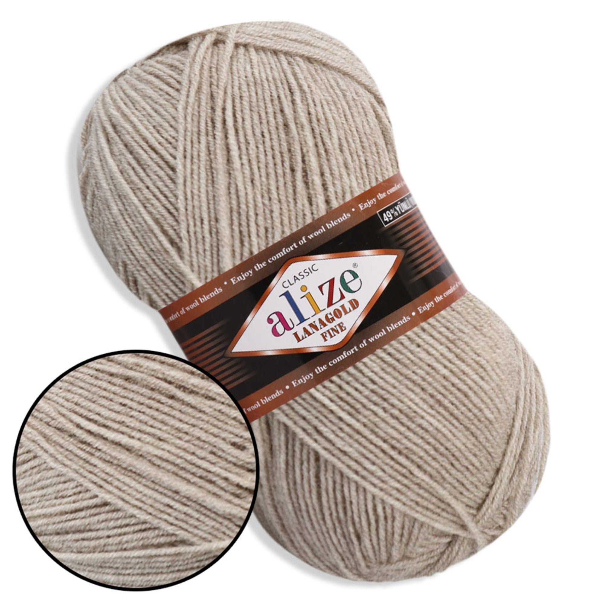 Alize LanaGold Fine, 31 colors, 3.53 oz / 426 yds