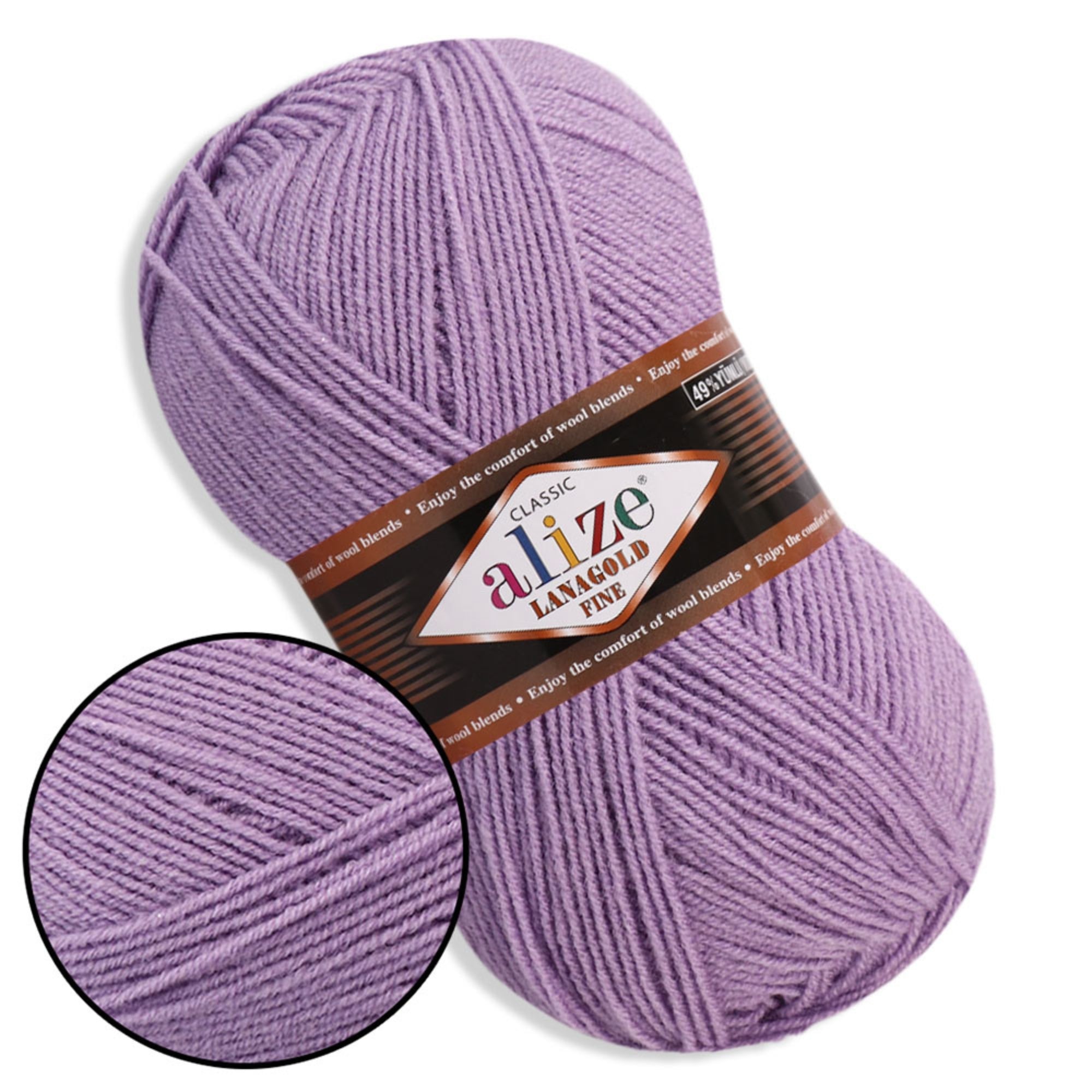 Alize LanaGold Fine, 31 colors, 3.53 oz / 426 yds